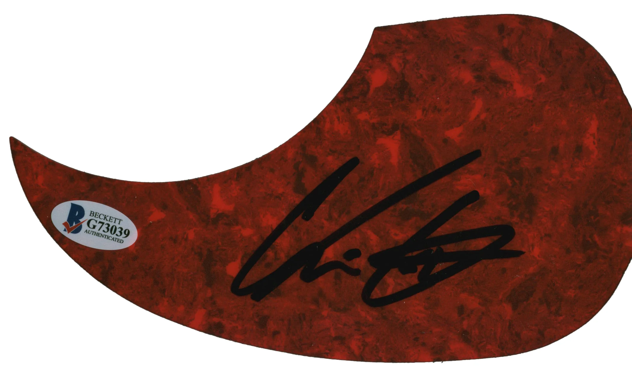 Chris Lane Musician Authentic Signed Red Acoustic Guitar Pick Guard BAS #G73039 - Image 2