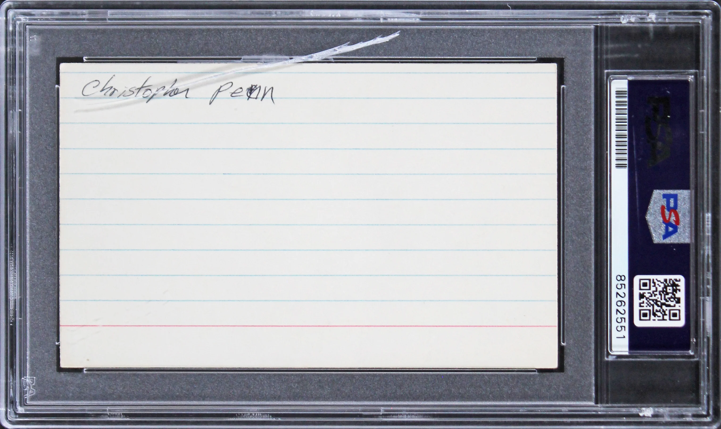 Chris Penn Footloose Authentic Signed 3x5 Index Card PSA/DNA Slabbed - Image 3