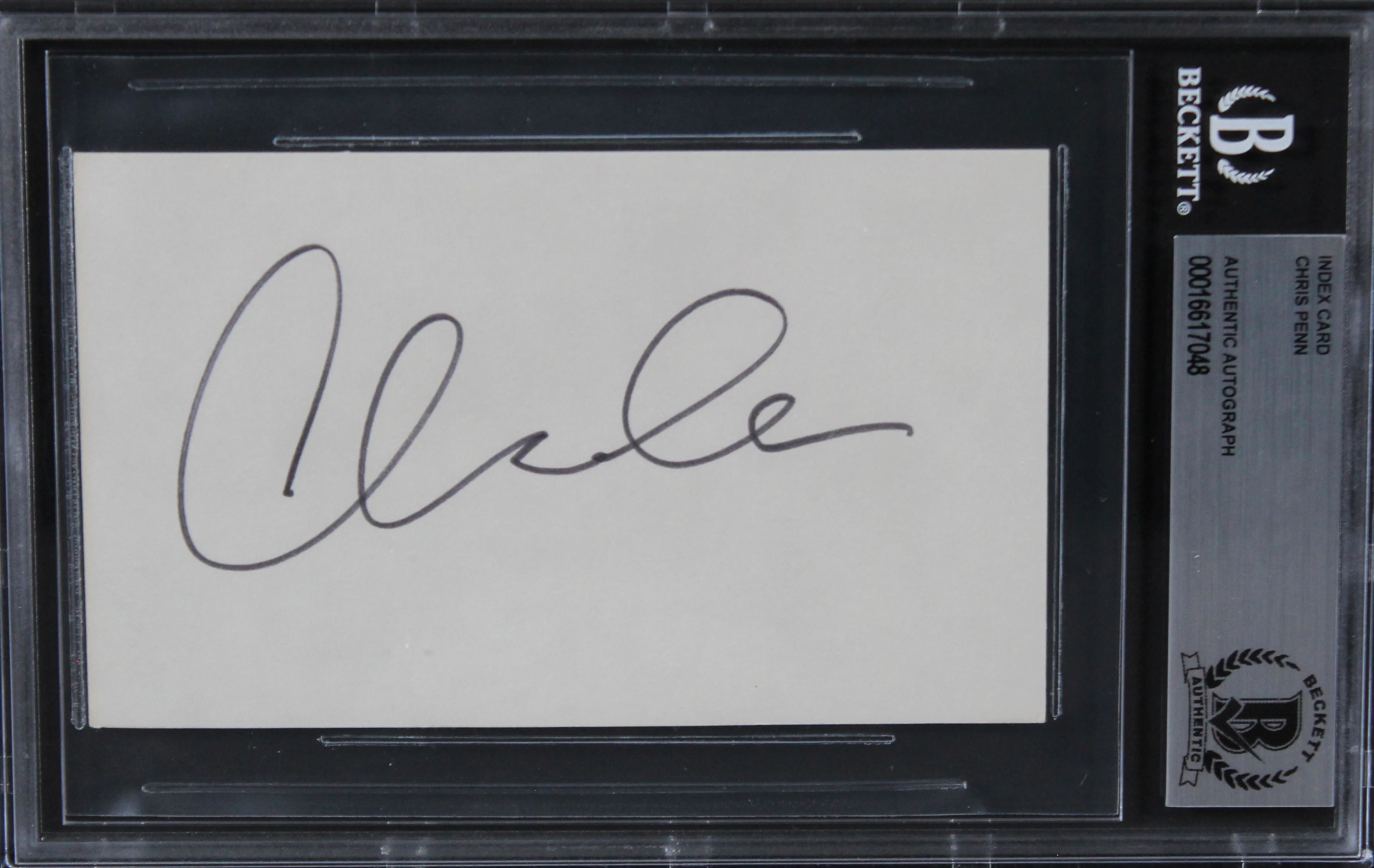 Chris Penn Reservoir Dogs Authentic Signed 3x5 Index Card BAS Slabbed - Image 2