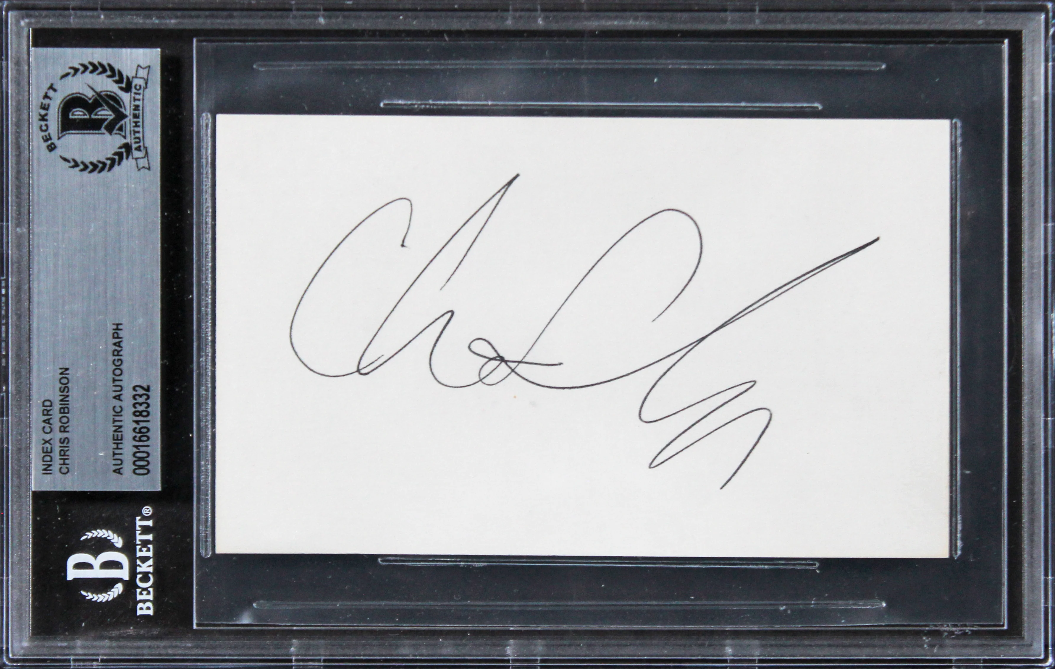 Chris Robinson The Black Crowes Authentic Signed 3x5 Index Card BAS Slabbed - Image 2