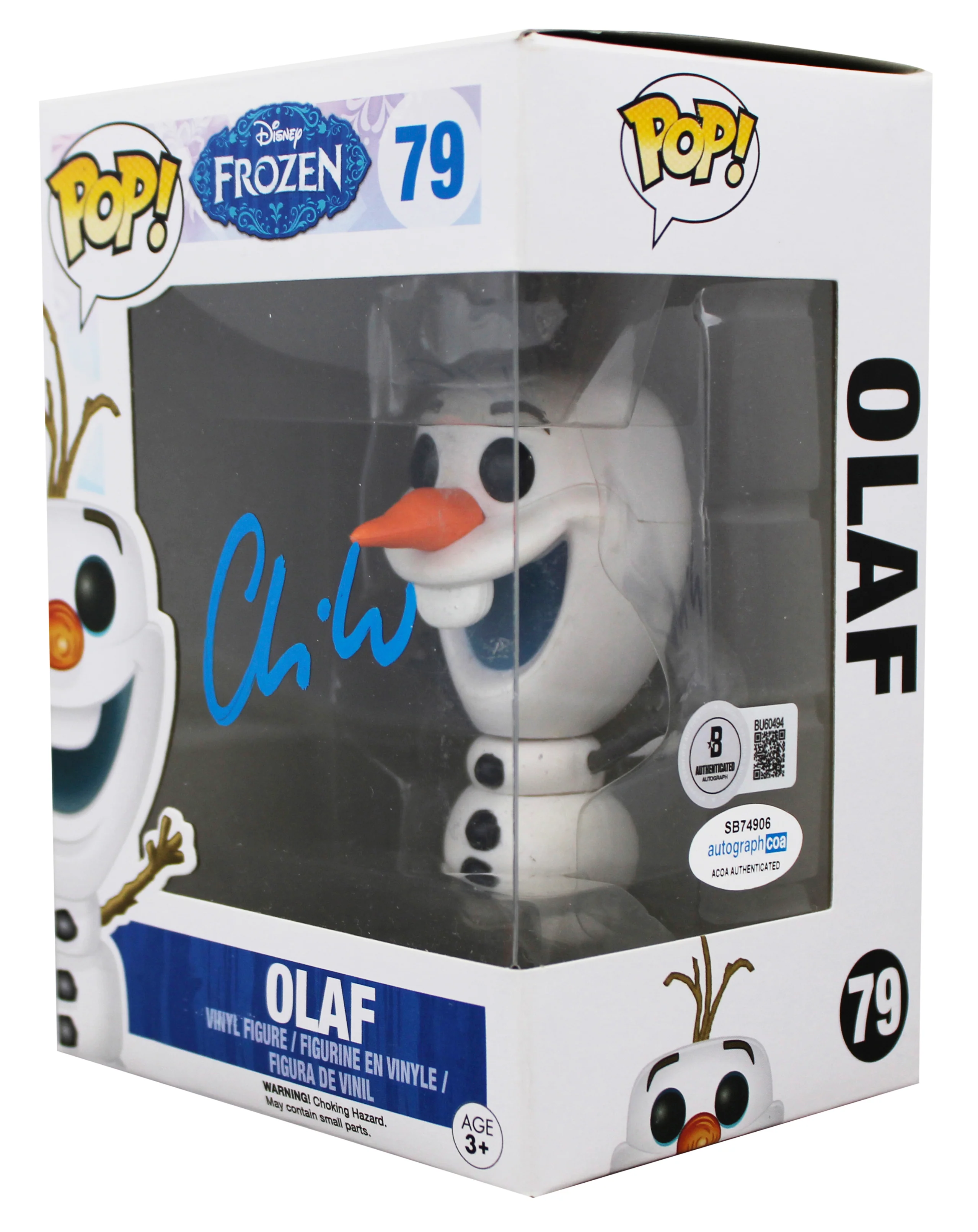 Chris Williams Frozen Signed Olaf #79 Funko Pop Vinyl Figure BAS #BU60494 - Image 3