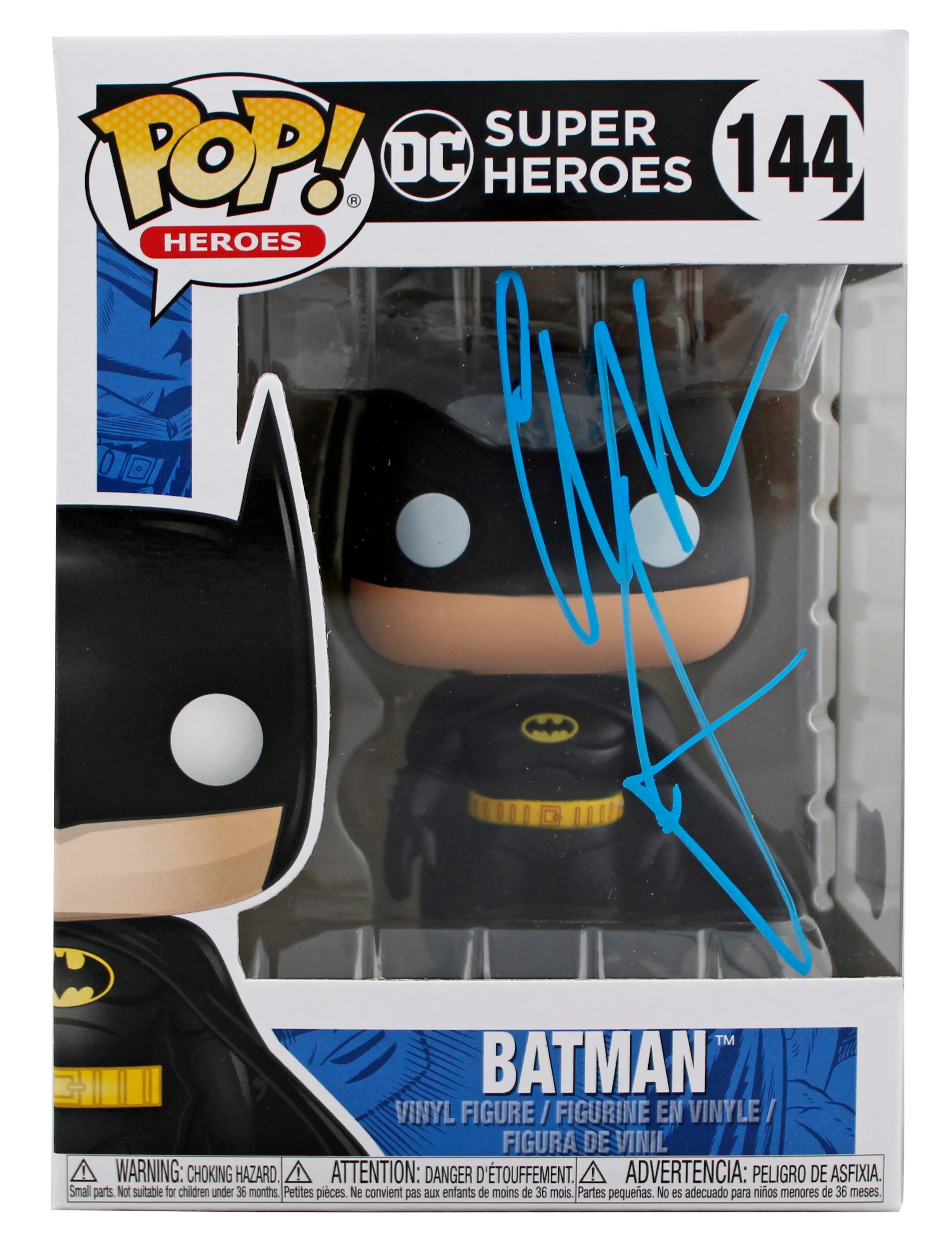 Christian Bale Batman Begins Signed DC #144 Batman Funko Pop Vinyl Figure BAS - Image 2