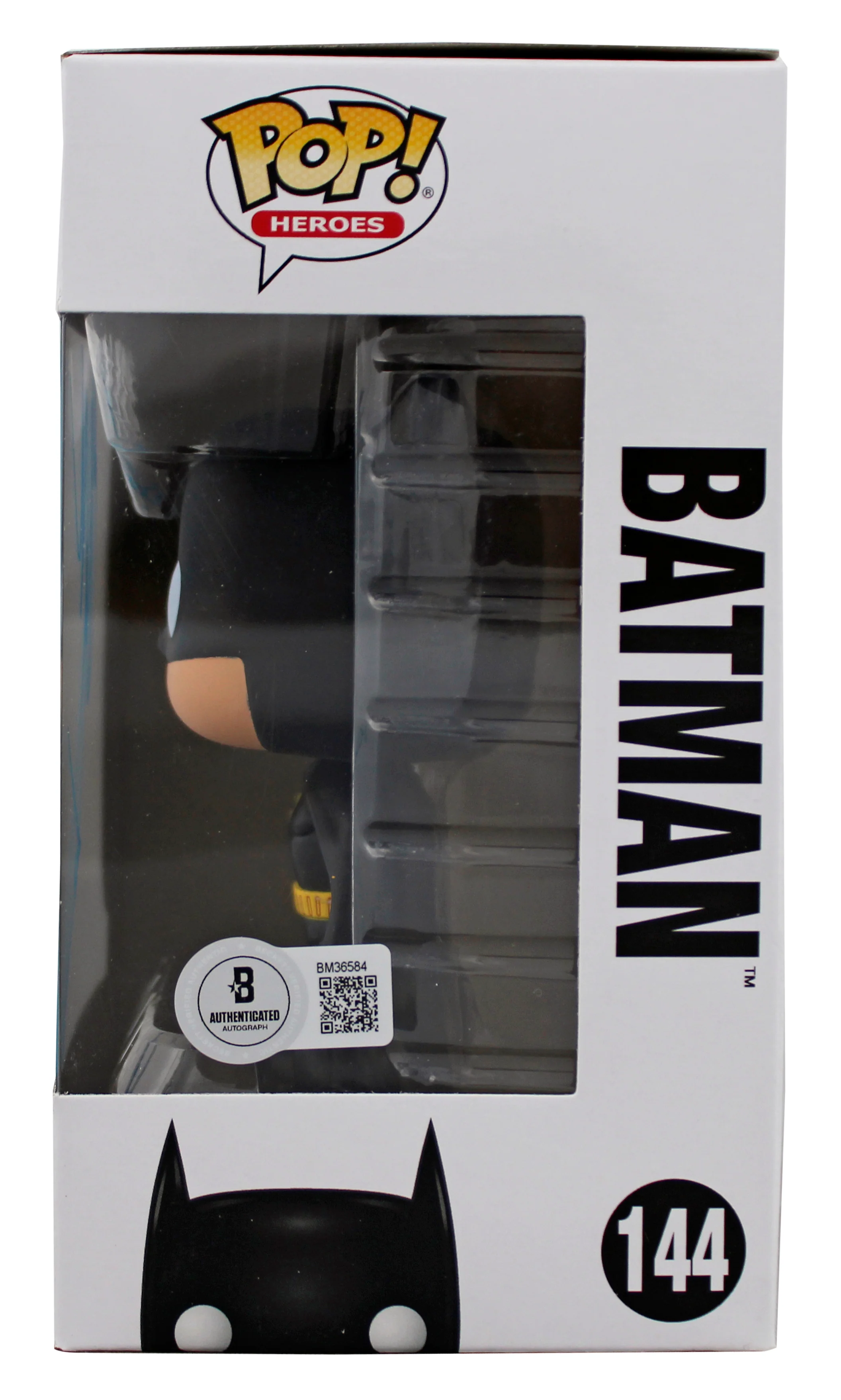 Christian Bale Batman Begins Signed DC #144 Batman Funko Pop Vinyl Figure BAS - Image 4