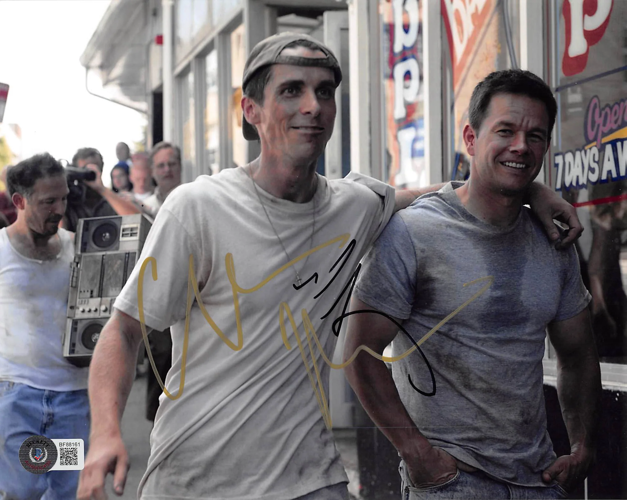 Christian Bale & Mark Wahlberg The Fighter Signed 8x10 Photo BAS #BF88161
