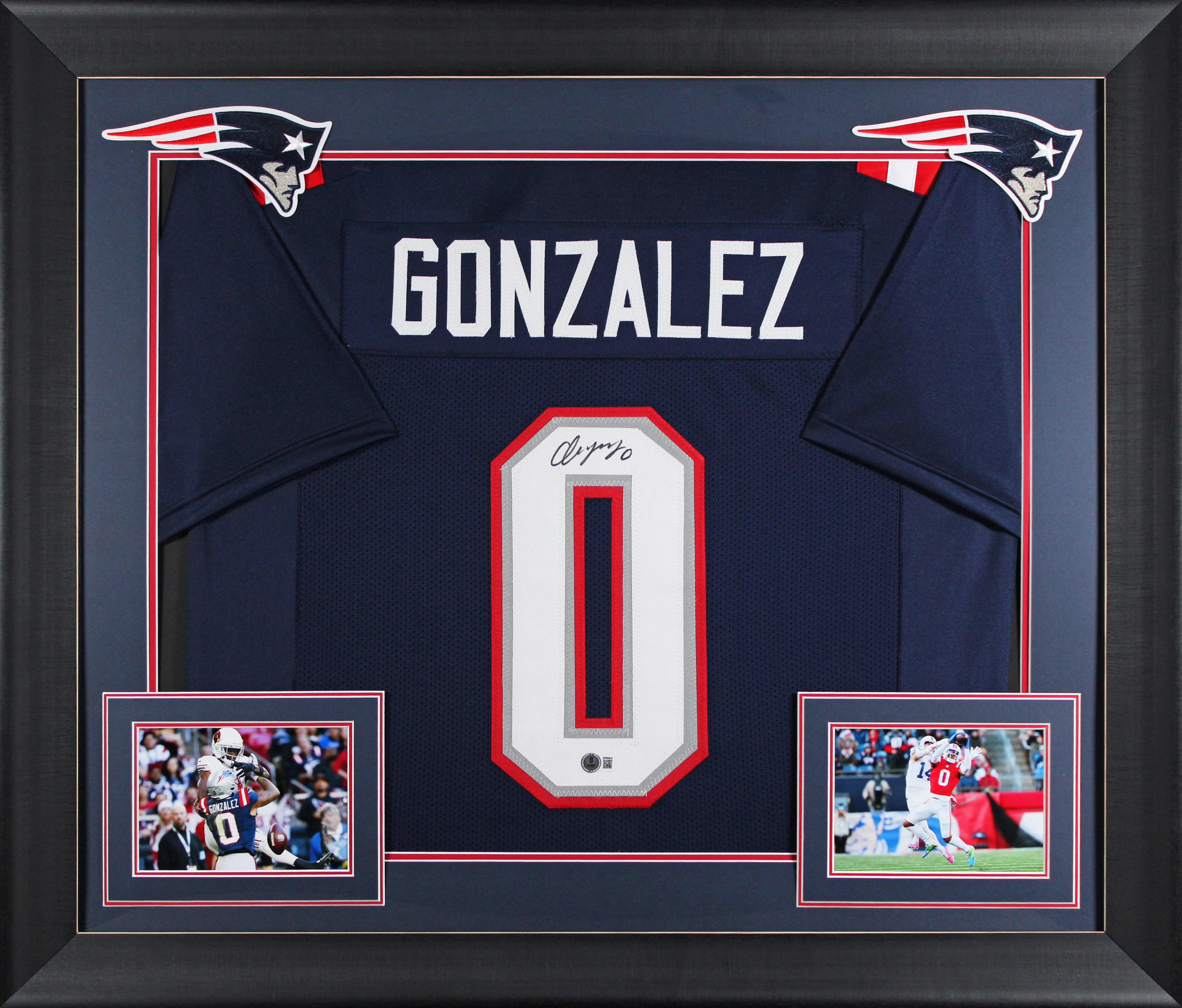 Christian Gonzalez Authentic Signed Navy Blue Pro Style Framed Jersey BAS Wit - Image 2