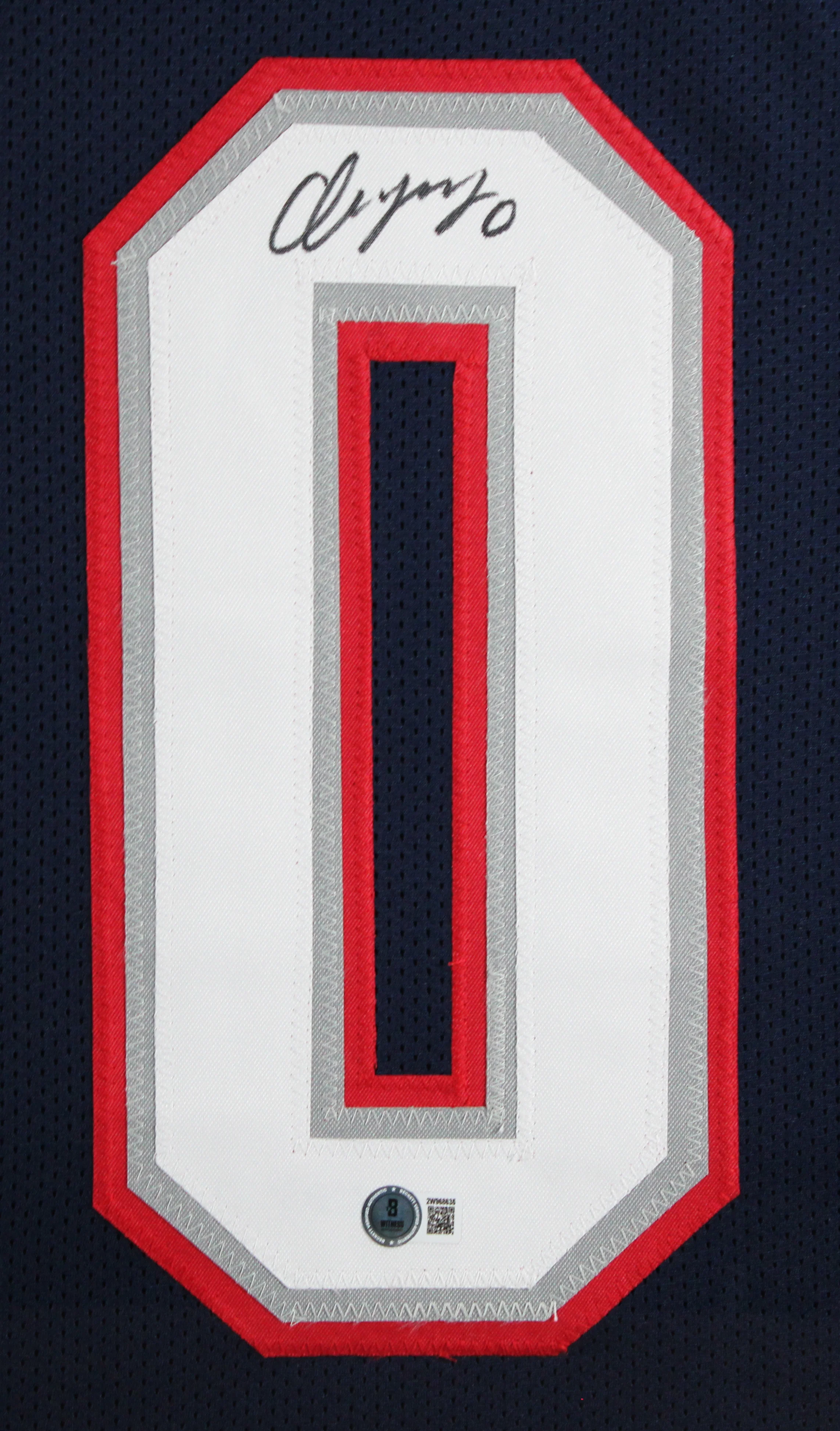 Christian Gonzalez Authentic Signed Navy Blue Pro Style Framed Jersey BAS Wit - Image 3