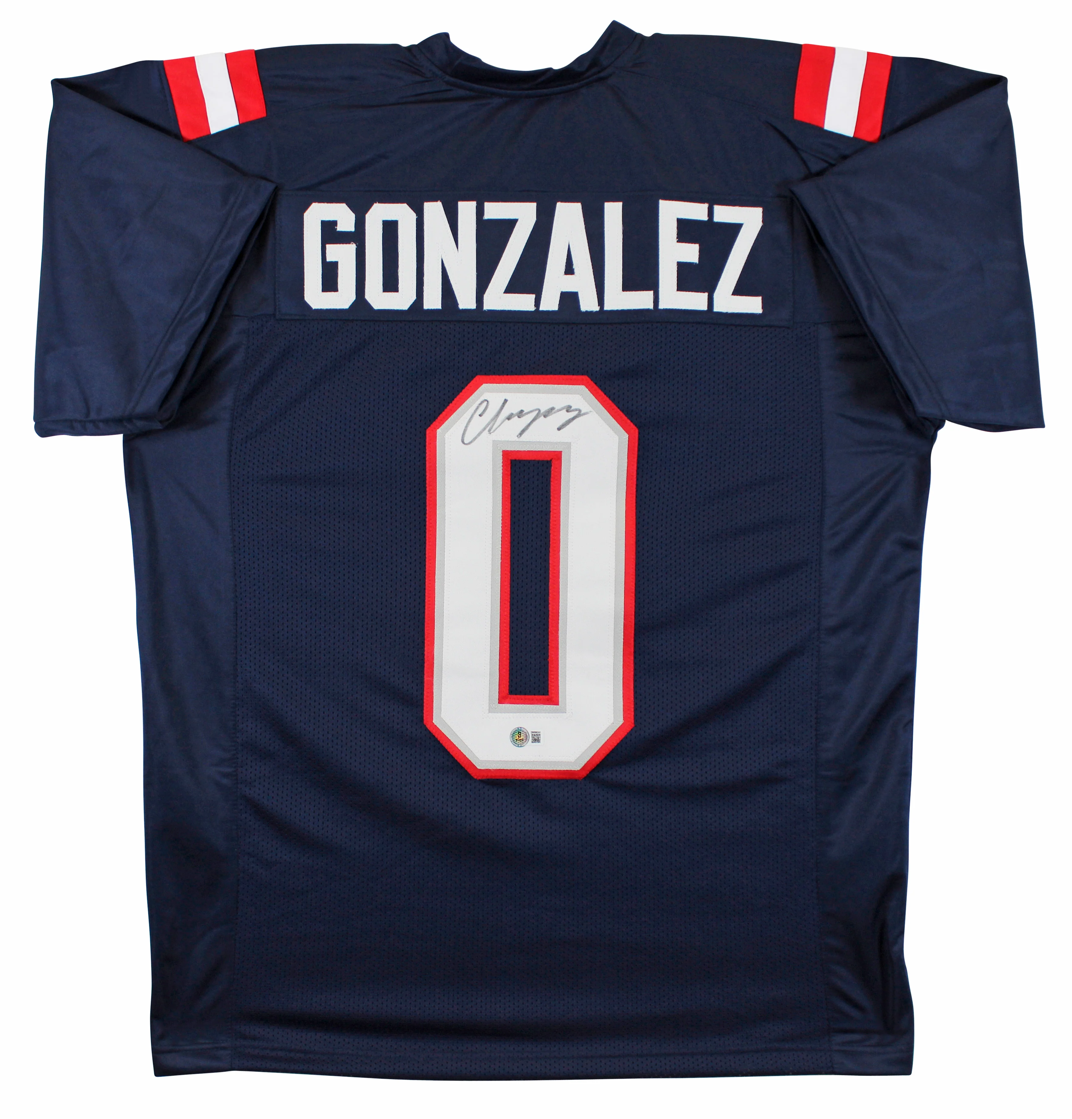 Christian Gonzalez Authentic Signed Navy Pro Style Jersey BAS Witnessed 2 - Image 2