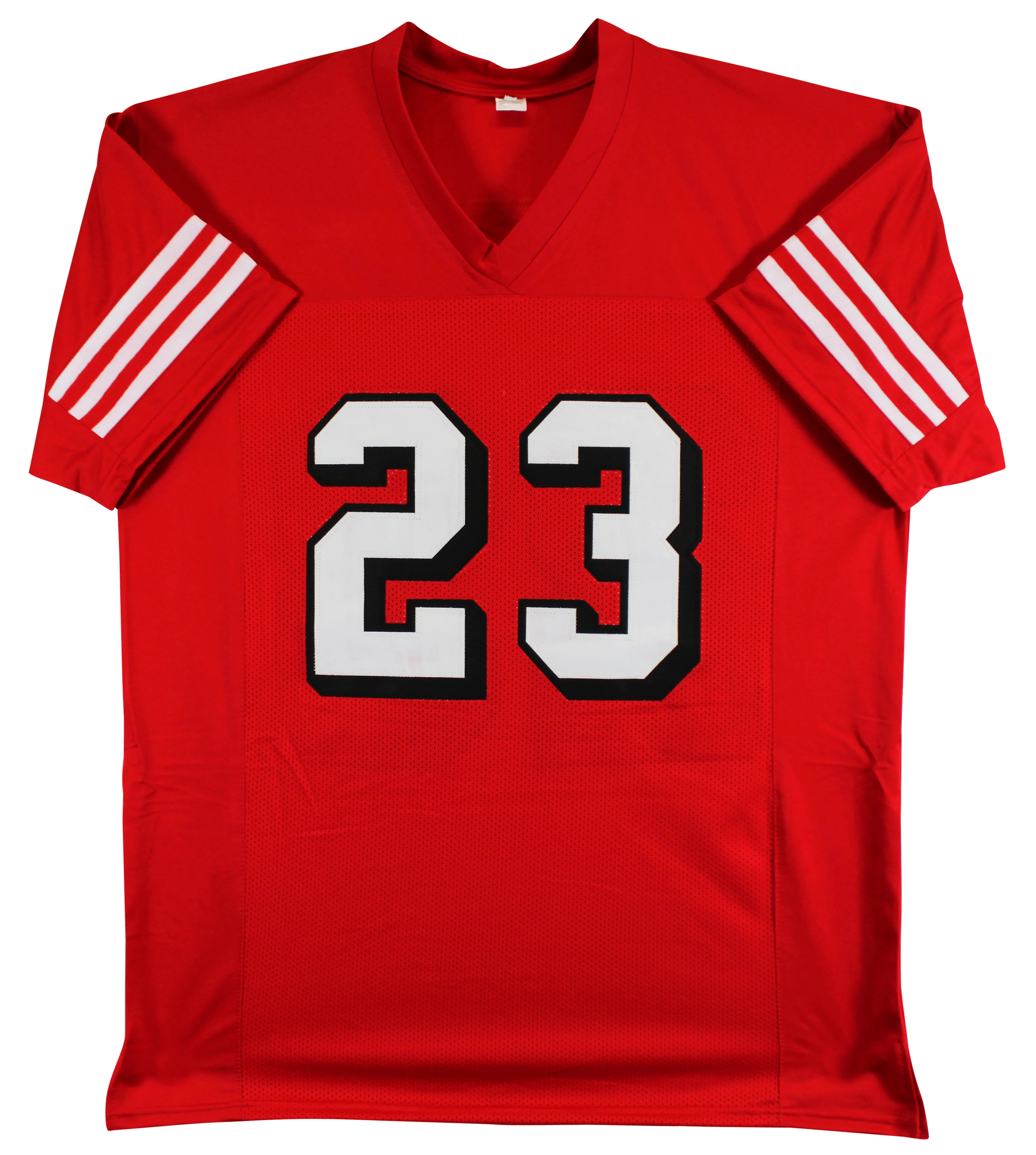 Christian McCaffrey Authentic Signed Red Pro Style Jersey w/ Dropshadow JSA - Image 4