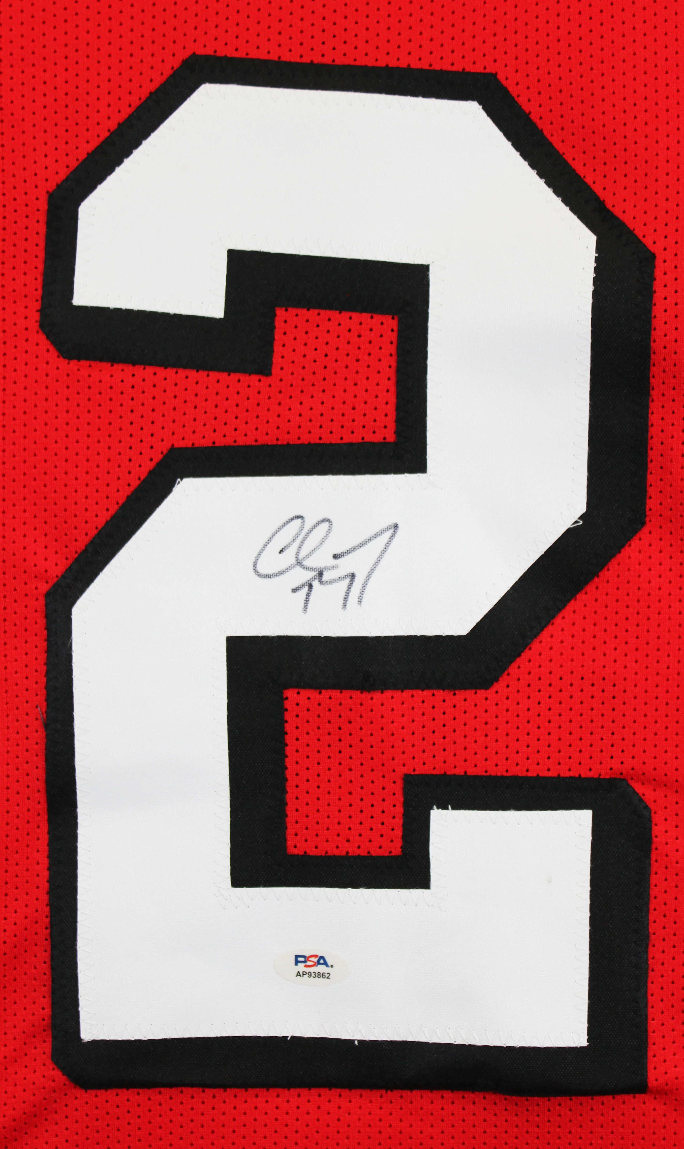 Christian McCaffrey Authentic Signed Red Pro Style Jersey w/ Dropshadow PSA - Image 3