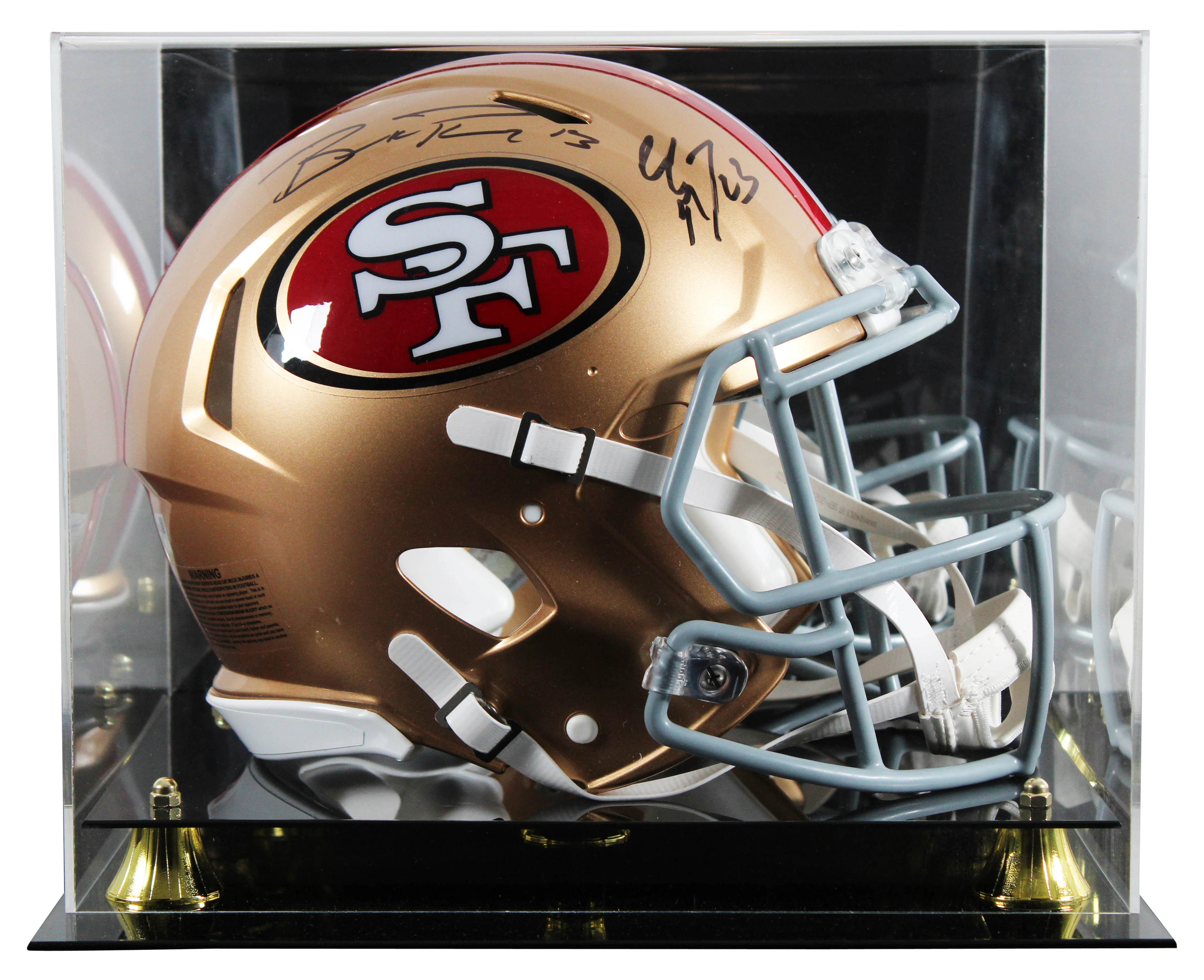 Christian McCaffrey & Brock Purdy Signed F/S Speed Proline Helmet W/ Case Fan - Image 2