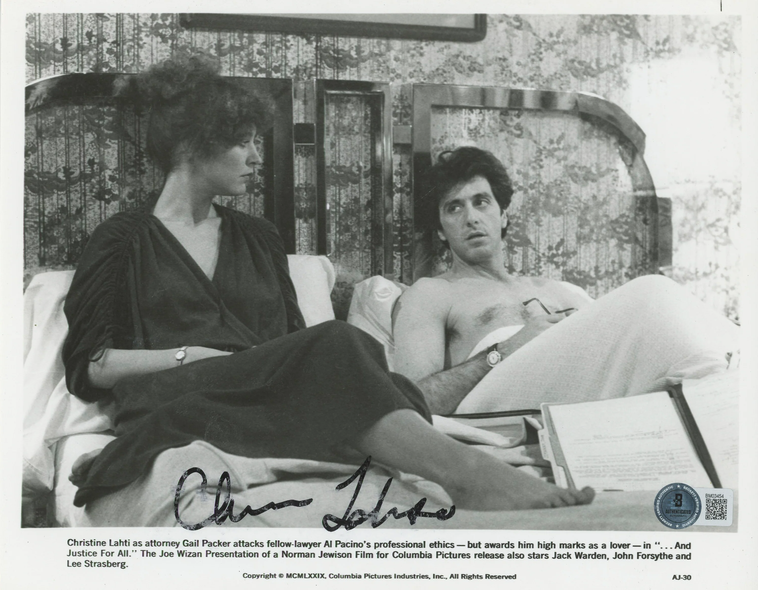 Christine Lahti Justice For All Authentic Signed 8x10 Photo BAS #BM03454