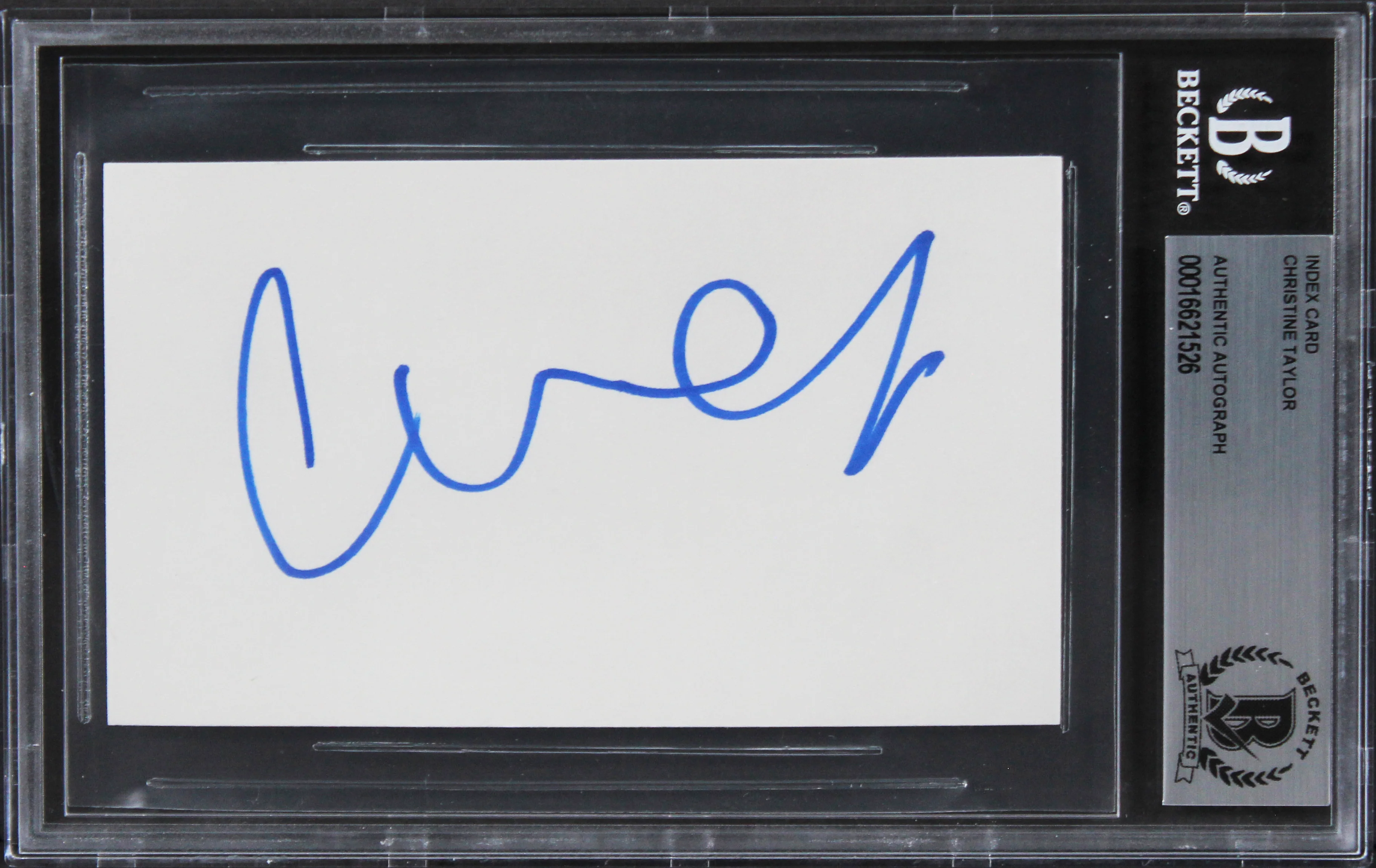 Christine Taylor Dodgeball Authentic Signed 3x5 Index Card BAS Slabbed - Image 2