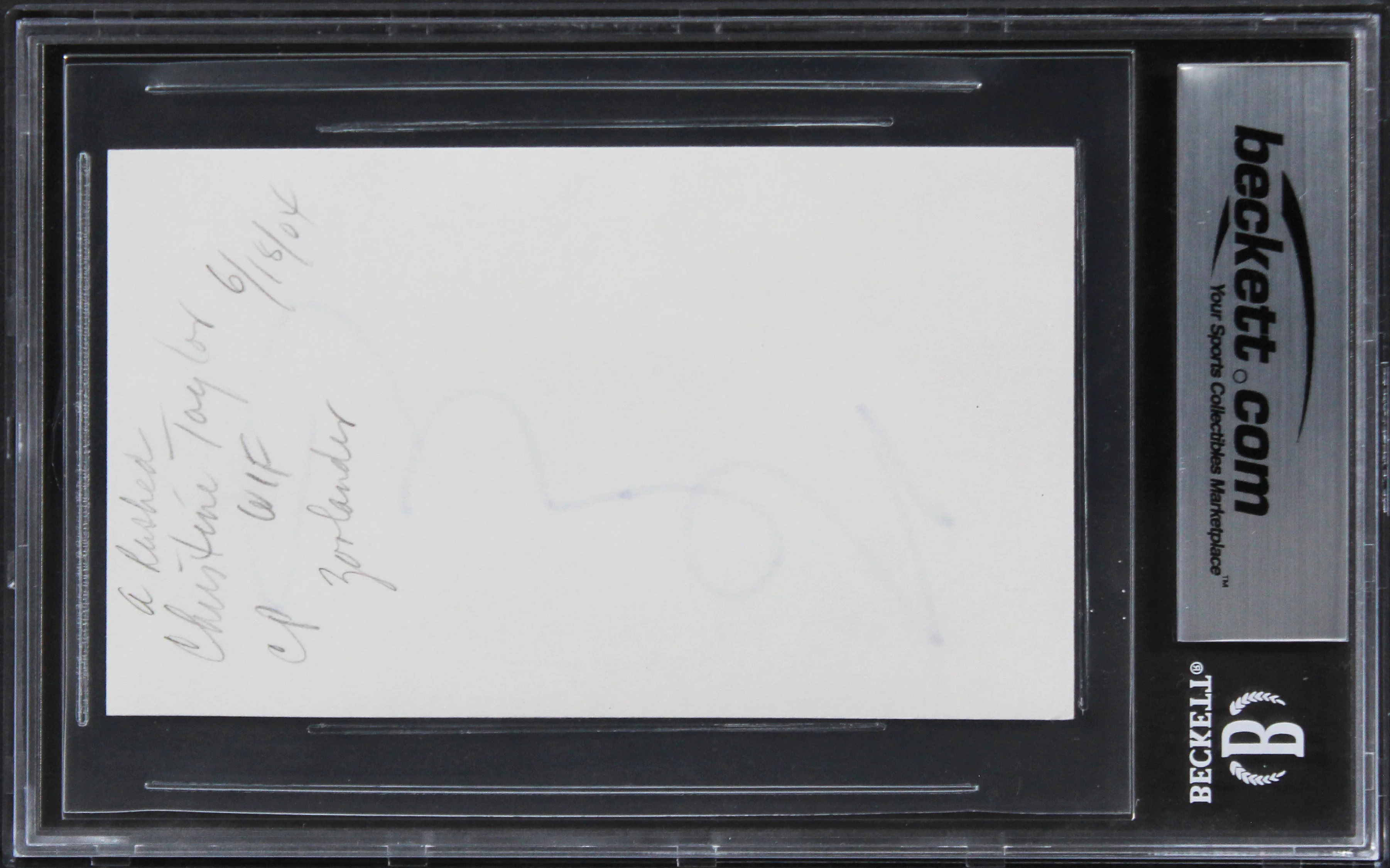 Christine Taylor Dodgeball Authentic Signed 3x5 Index Card BAS Slabbed - Image 3