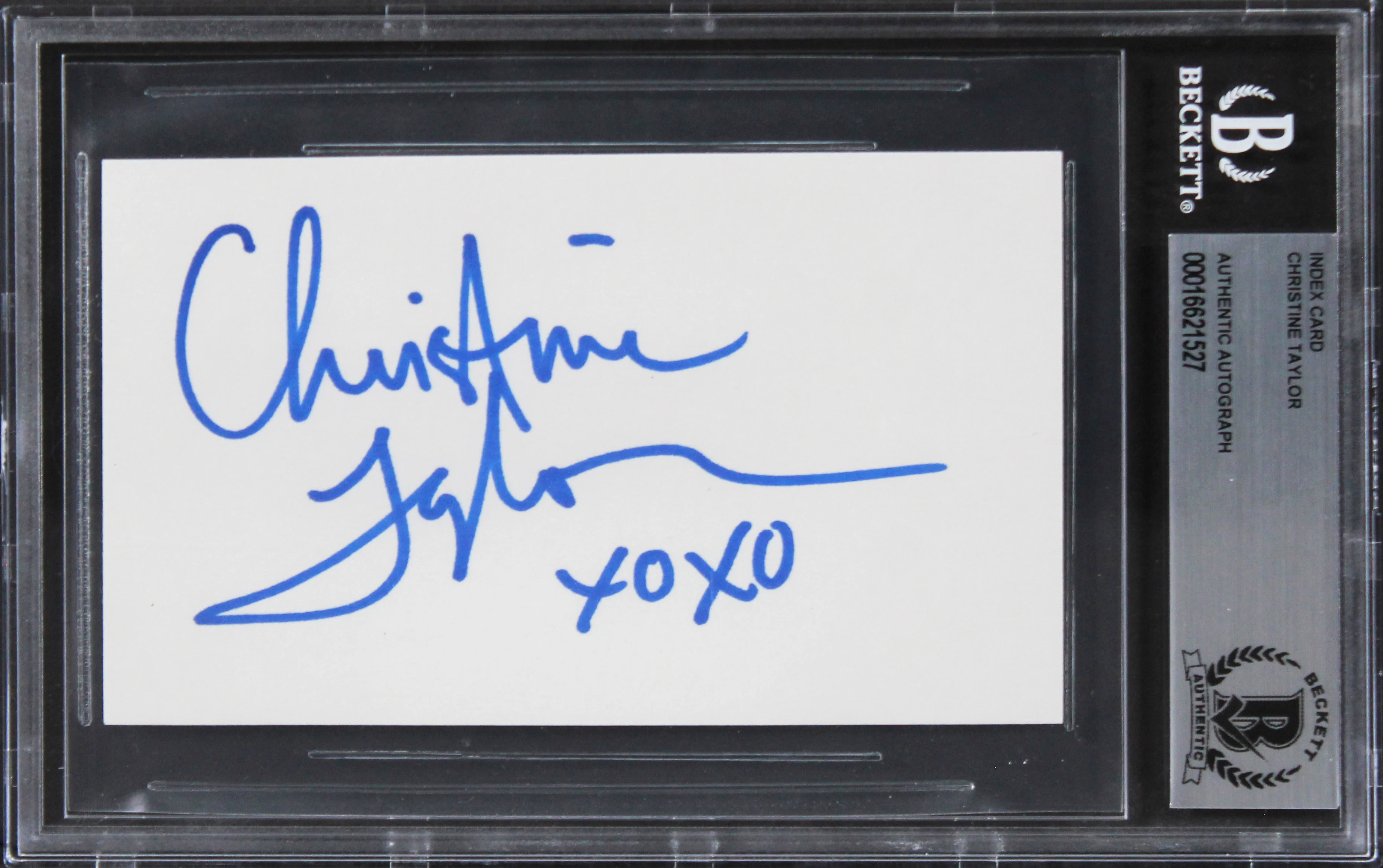 Christine Taylor Dodgeball "XoXo" Authentic Signed 3x5 Index Card BAS Slabbed - Image 2
