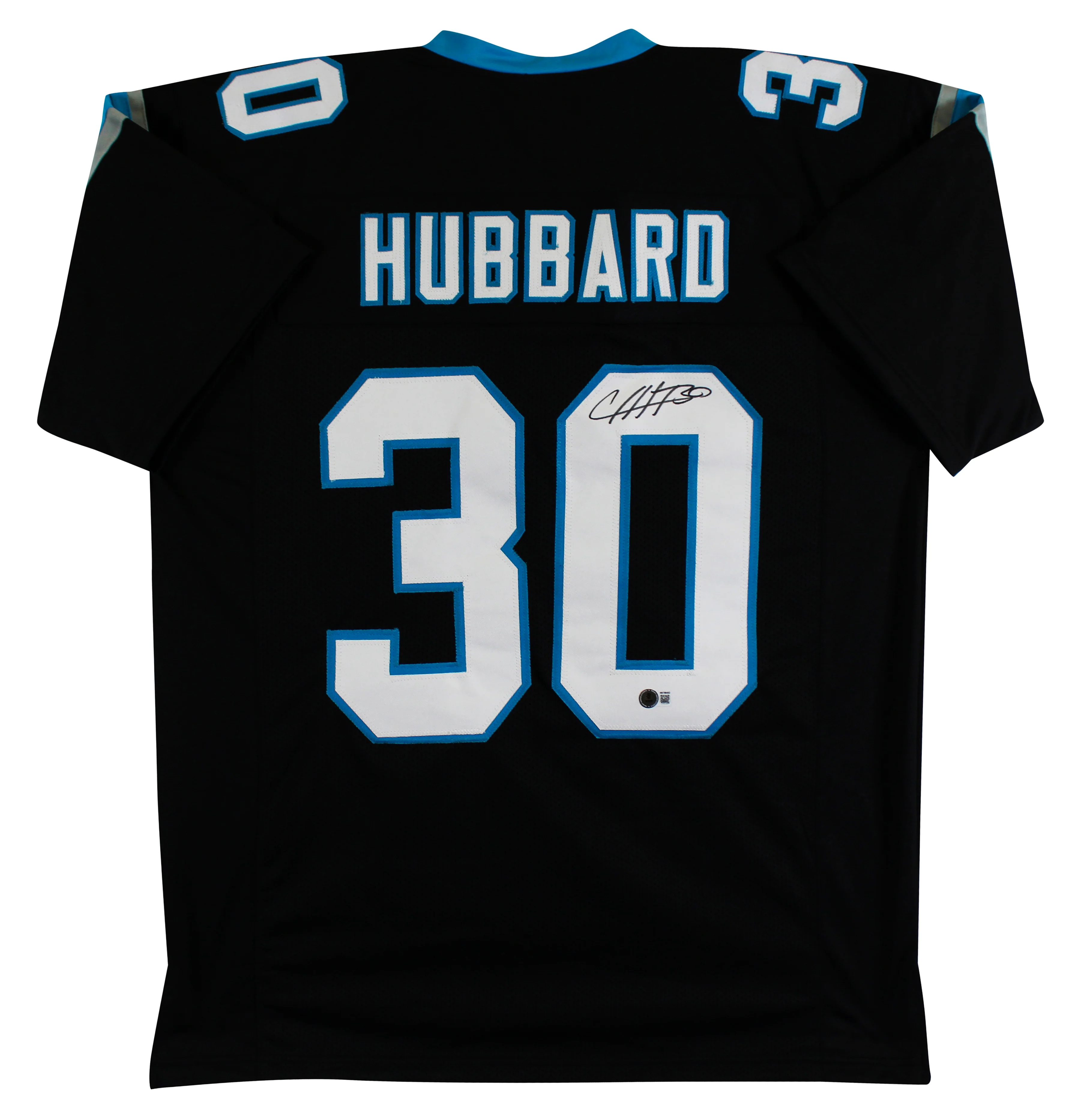 Chuba Hubbard Authentic Signed Black Pro Style Jersey BAS Witnessed 2 - Image 2