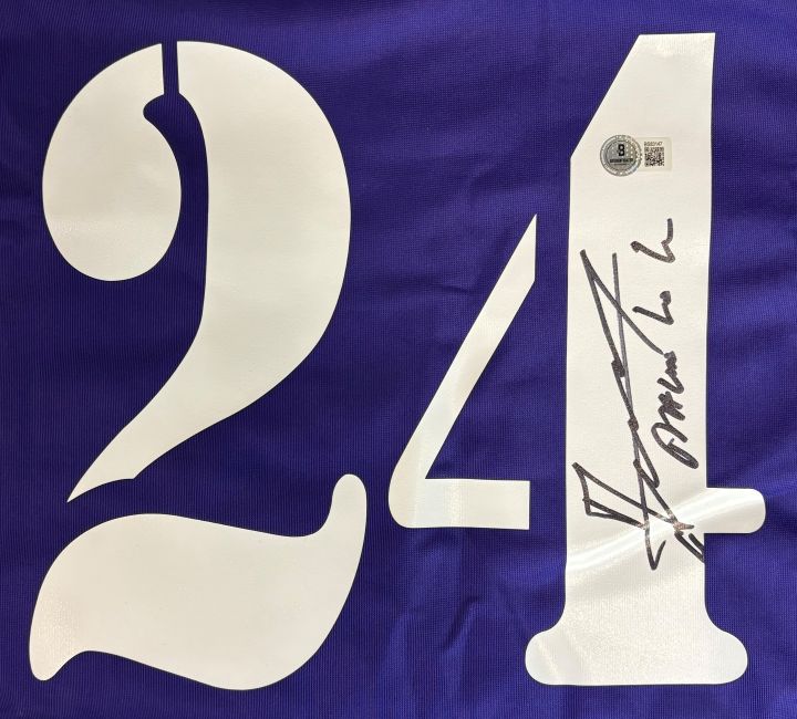 Claude Makelele Signed Real Madrid Purple Adidas Soccer Jersey BAS - Image 2