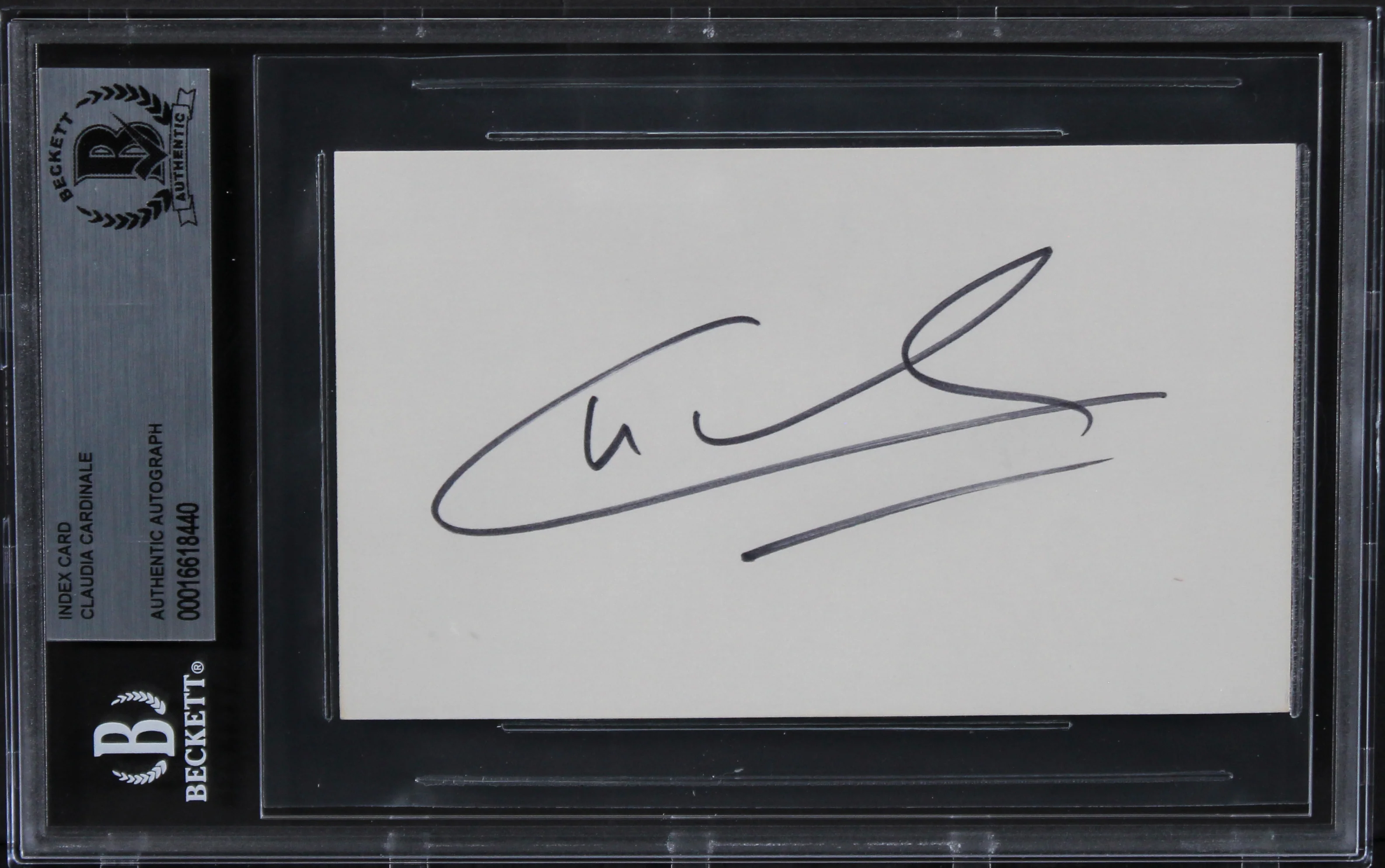 Claudia Cardinale Once Upon a Time in the West Signed 3x5 Index Card BAS Slab 1 - Image 2