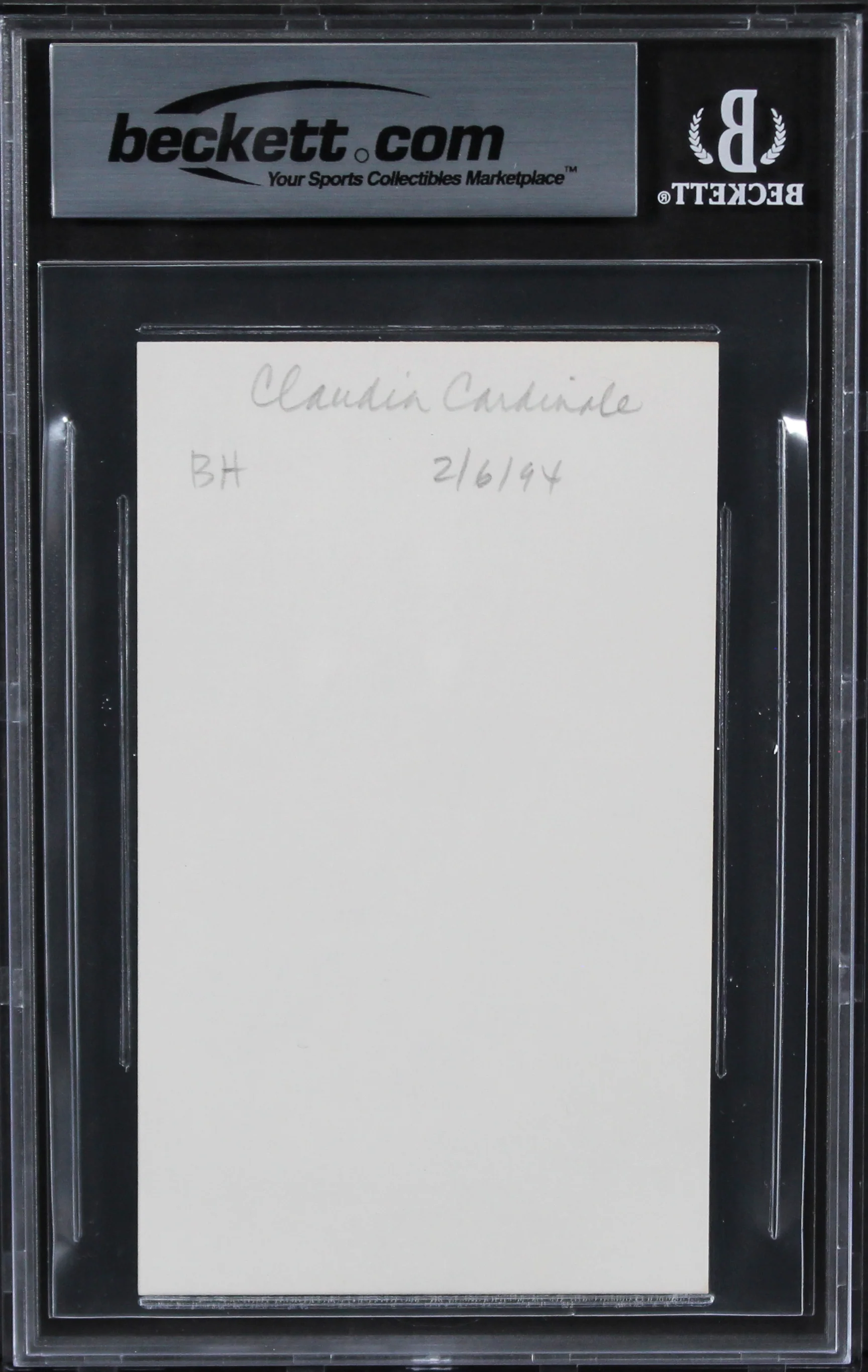 Claudia Cardinale Once Upon a Time in the West Signed 3x5 Index Card BAS Slab 1 - Image 3