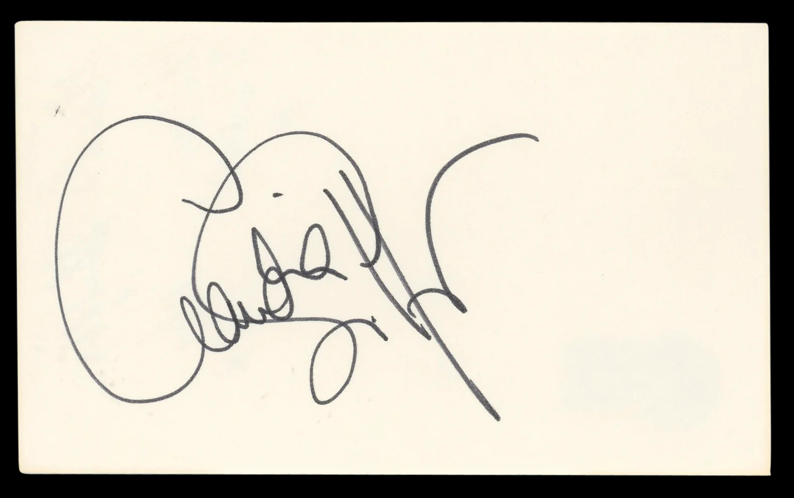 Claudia Schiffer Love Actually Authentic Signed 3x5 Index Card BAS #BL98494