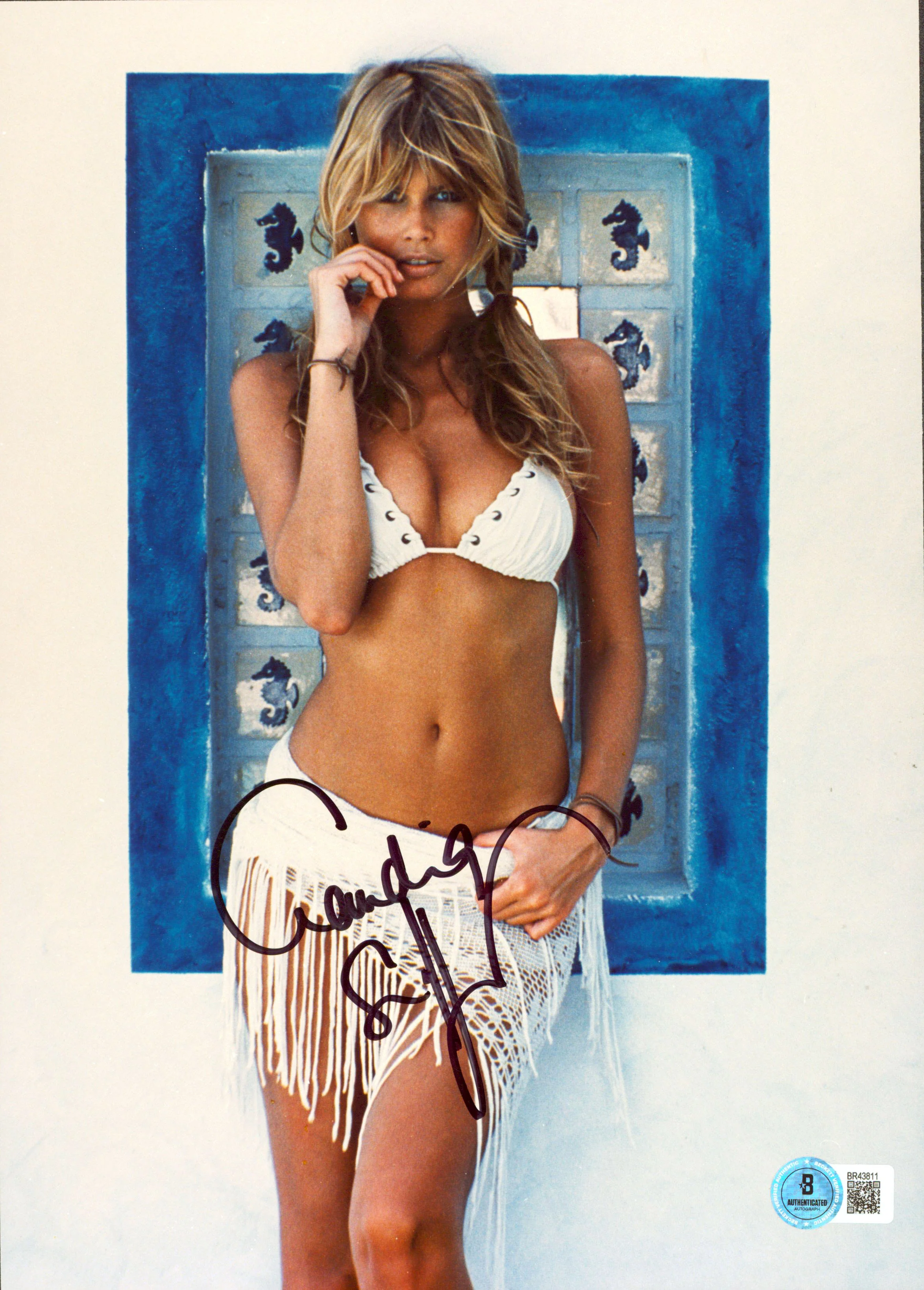 Claudia Schiffer Supermodel Authentic Signed Vertical Photo 7.75x11 BAS #BR43811 - Image 2