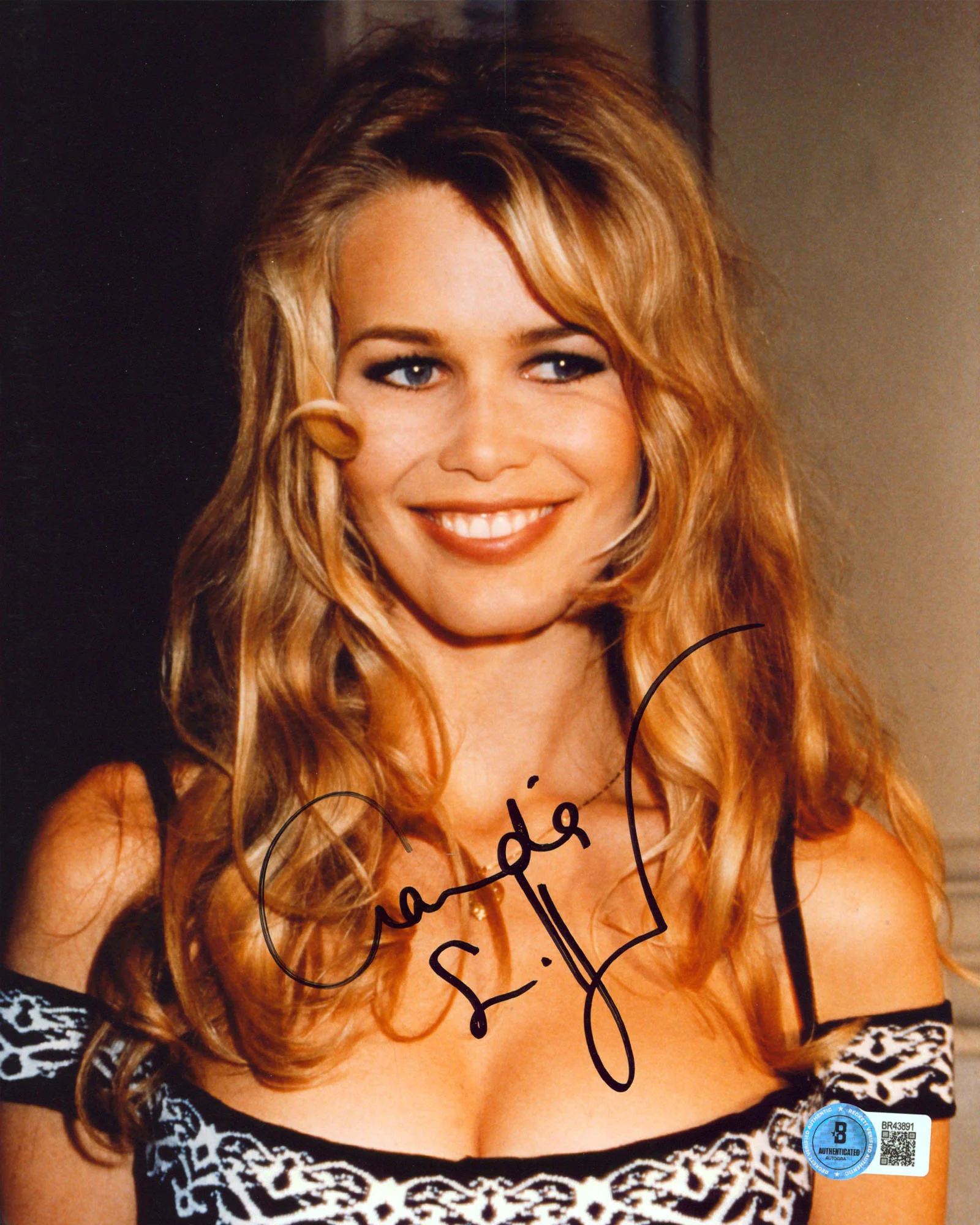 Claudia Schiffer Zoolander Authentic Signed 8x10 Vertical Photo BAS #BR43891