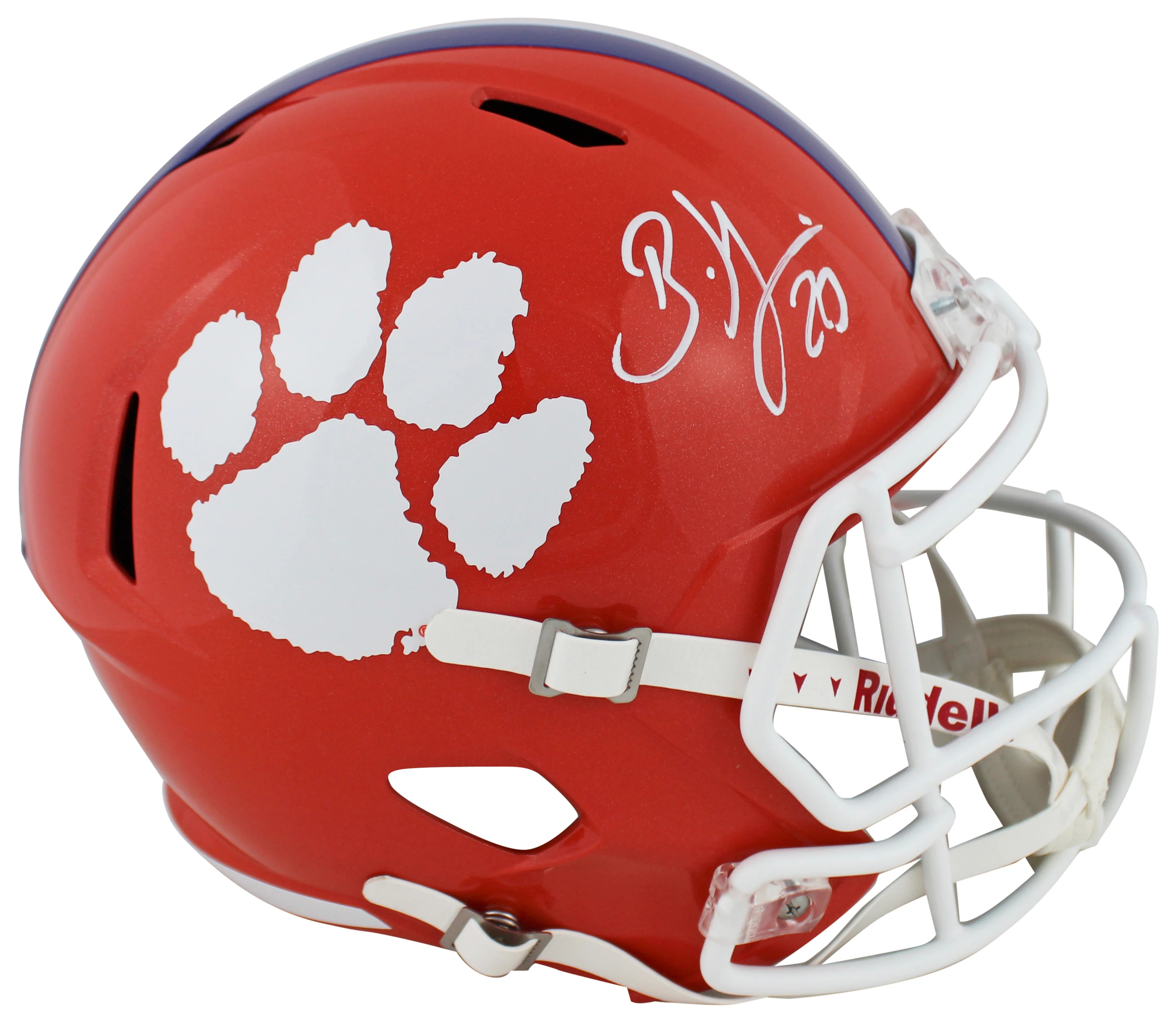 Clemson Brian Dawkins Signed F/S Speed Rep Helmet W/ Case w/ White Sig BAS Wit - Image 3