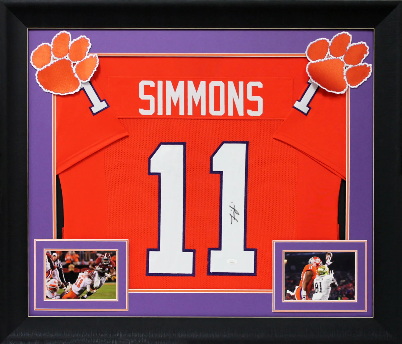 Clemson Isaiah Simmons Signed Orange Pro Style Framed Jersey JSA Witness - Image 2