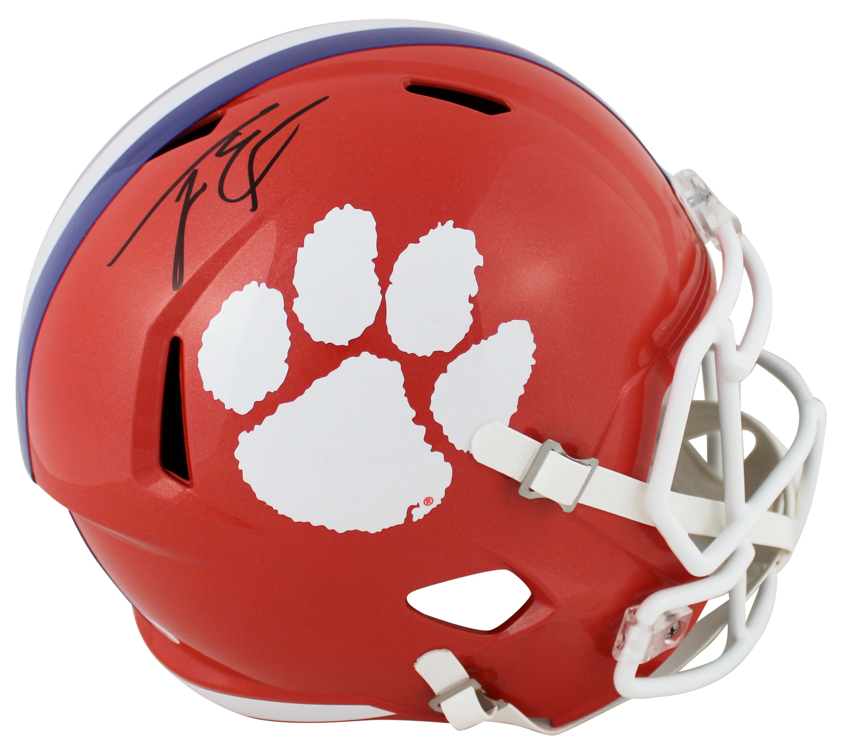 Clemson Travis Etienne Jr. Signed Full Size Speed Rep Helmet w/ Case JSA - Image 3