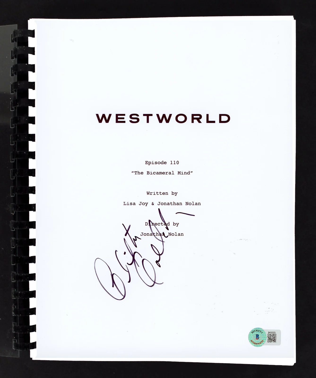 Clifton Collins Jr. Westworld Authentic Signed Movie Script BAS #BK02223 - Image 2