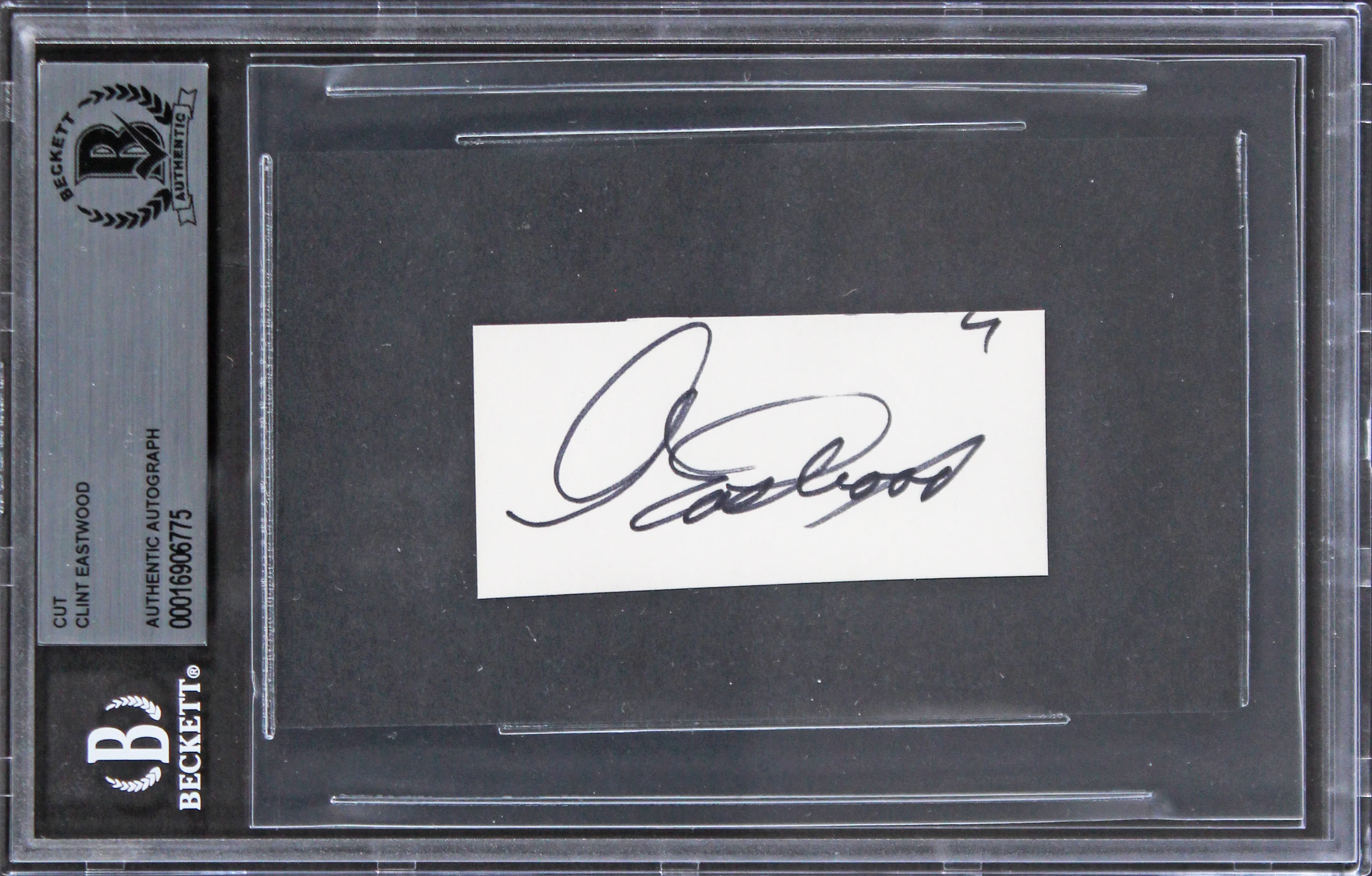 Clint Eastwood Unforgiven Authentic Signed 1.5x3 Cut Signature BAS Slabbed - Image 2