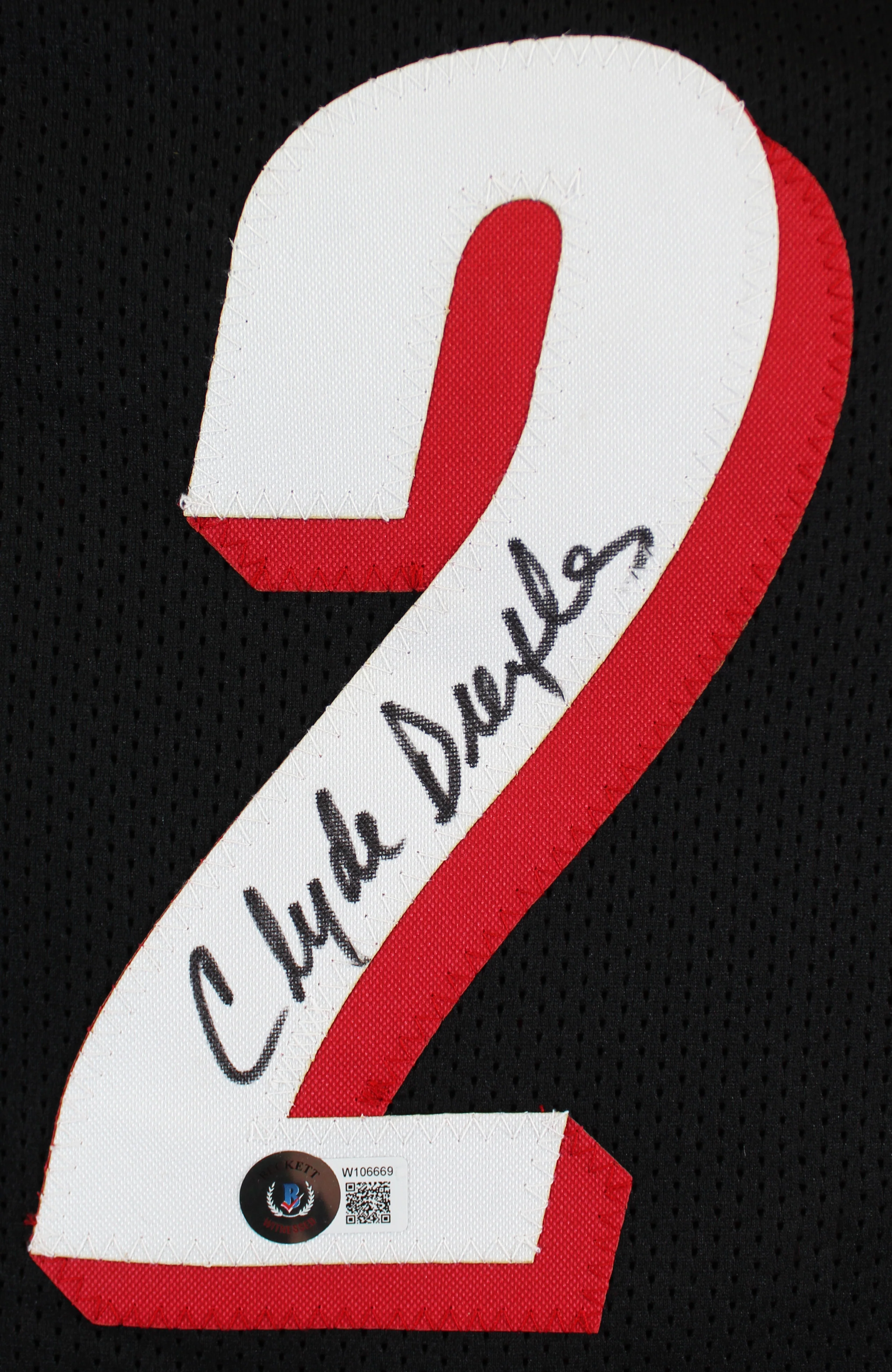 Clyde Drexler Authentic Signed Black Pro Style Framed Jersey BAS Witnessed - Image 3