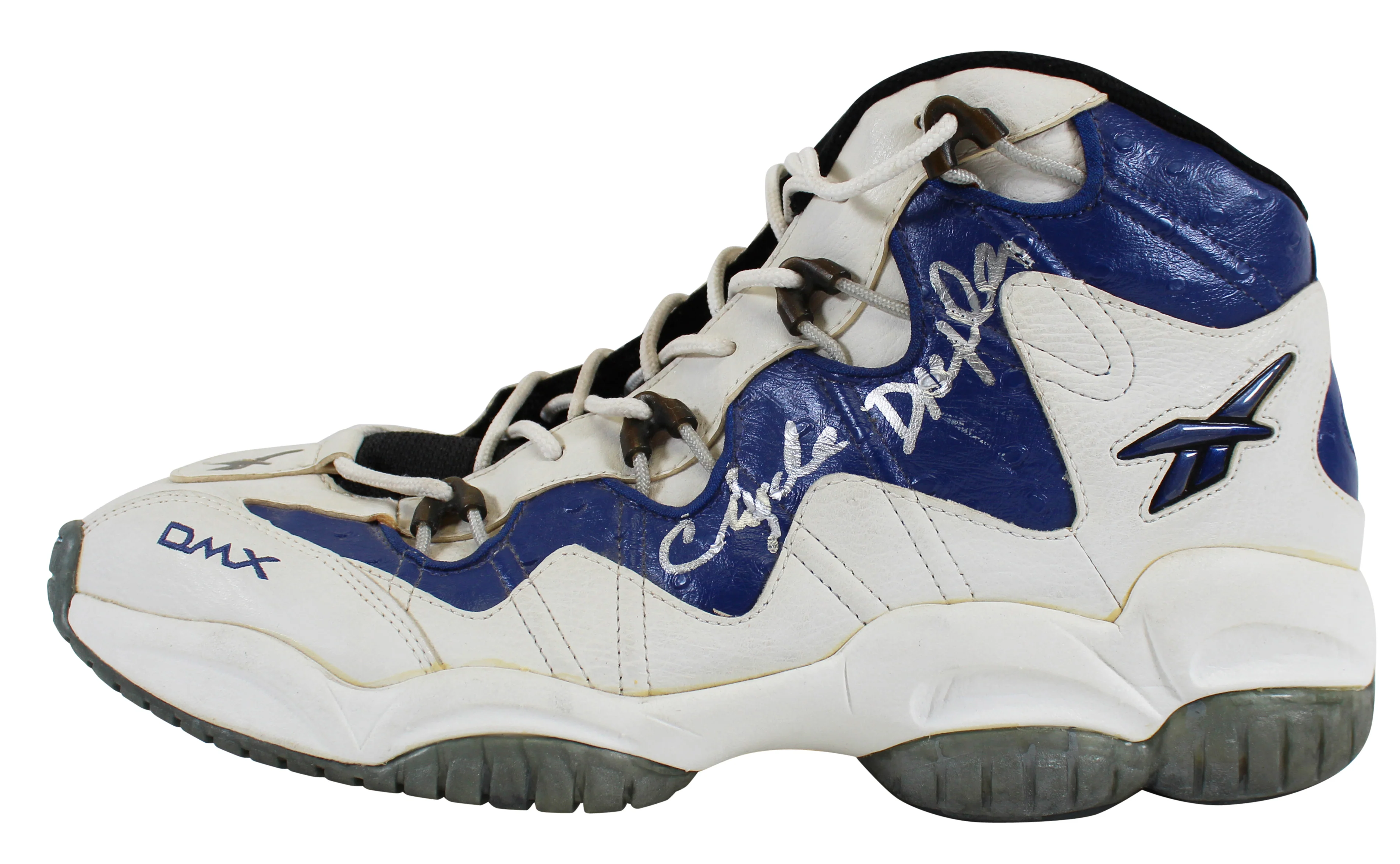 Clyde Drexler Signed 1997-98 Final Season Game Used Reebok DMX Size 15 Shoes JSA - Image 4