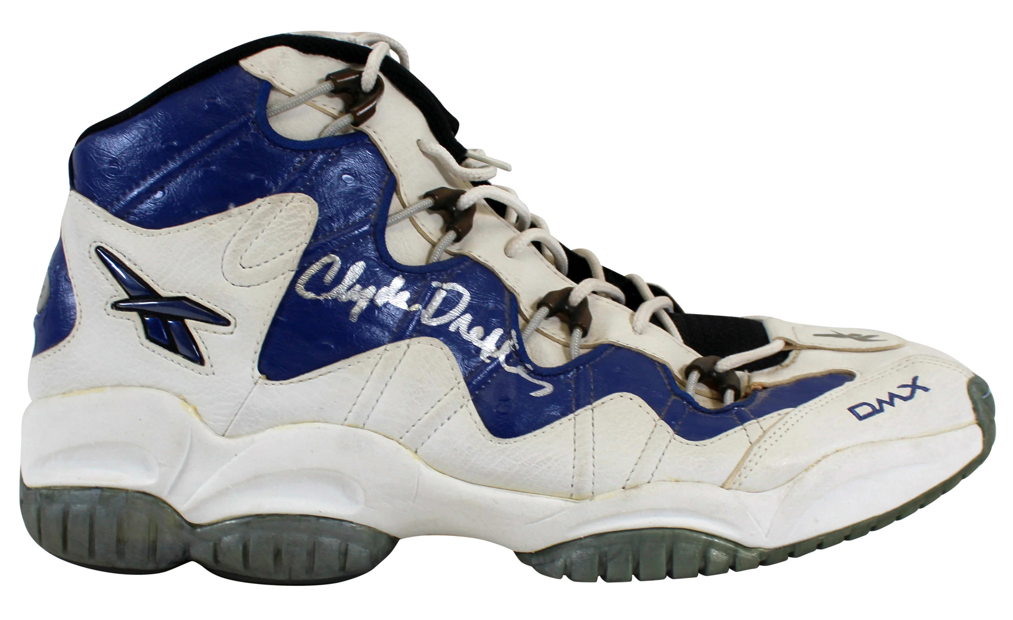 Clyde Drexler Signed 1997-98 Final Season Game Used Reebok DMX Size 15 Shoes JSA - Image 7