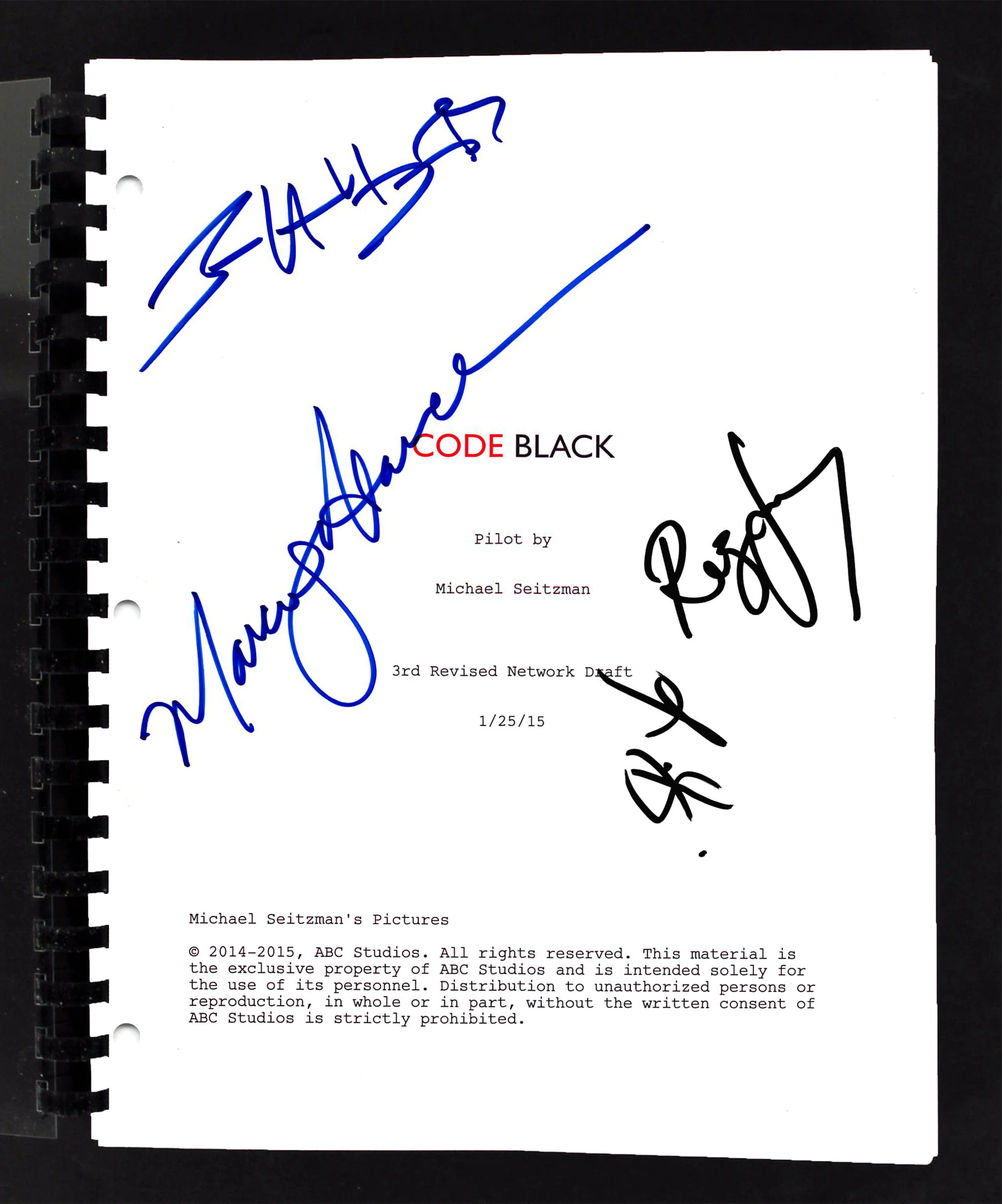 Code Black Cast (4) Harden, Hollingsworth +2 Signed Movie Script BAS #AC33462 - Image 2