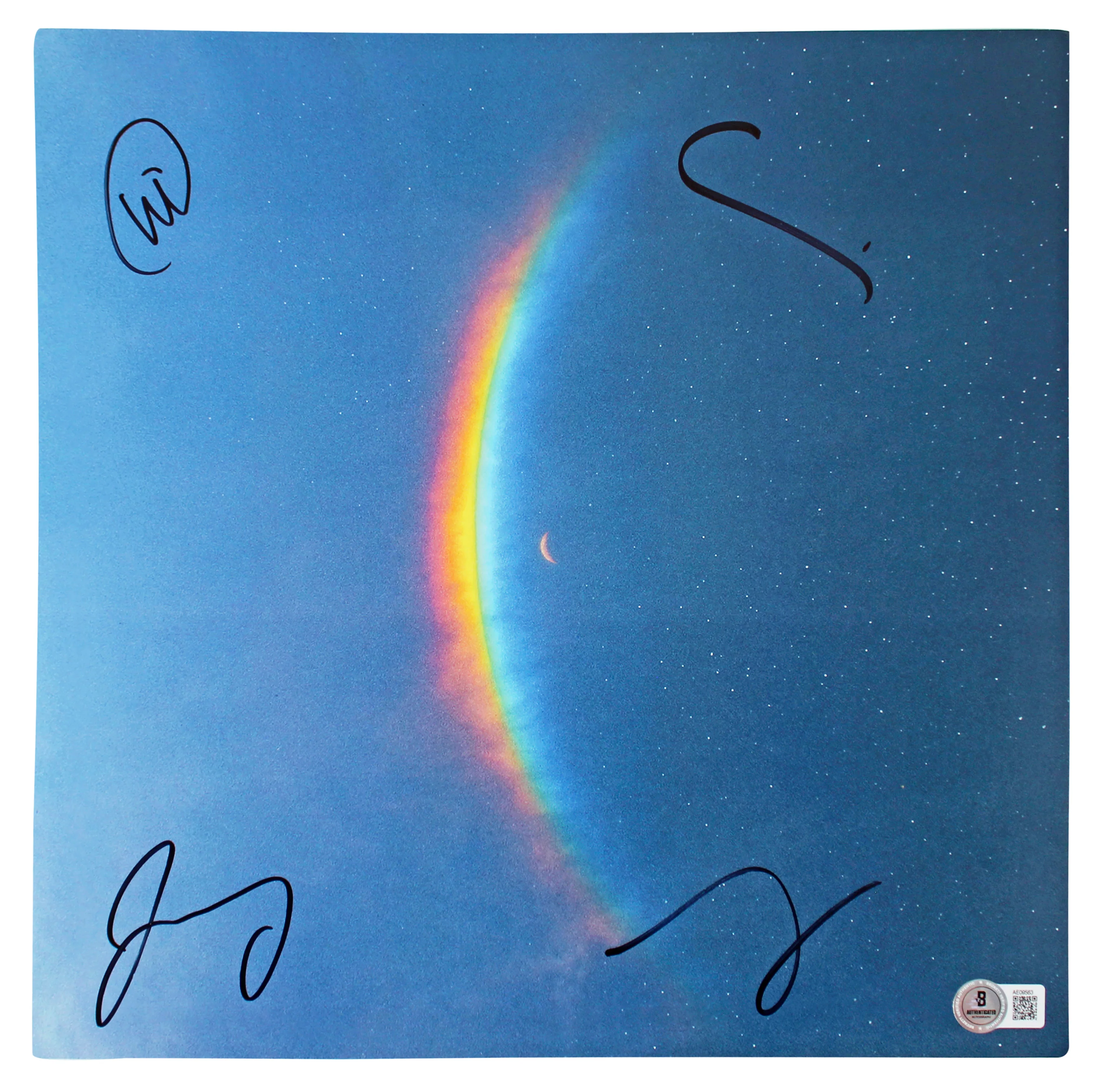 Coldplay Martin, Berryman +2 Signed Moon Music Album Flat w/ Album & Vinyl BAS - Image 3