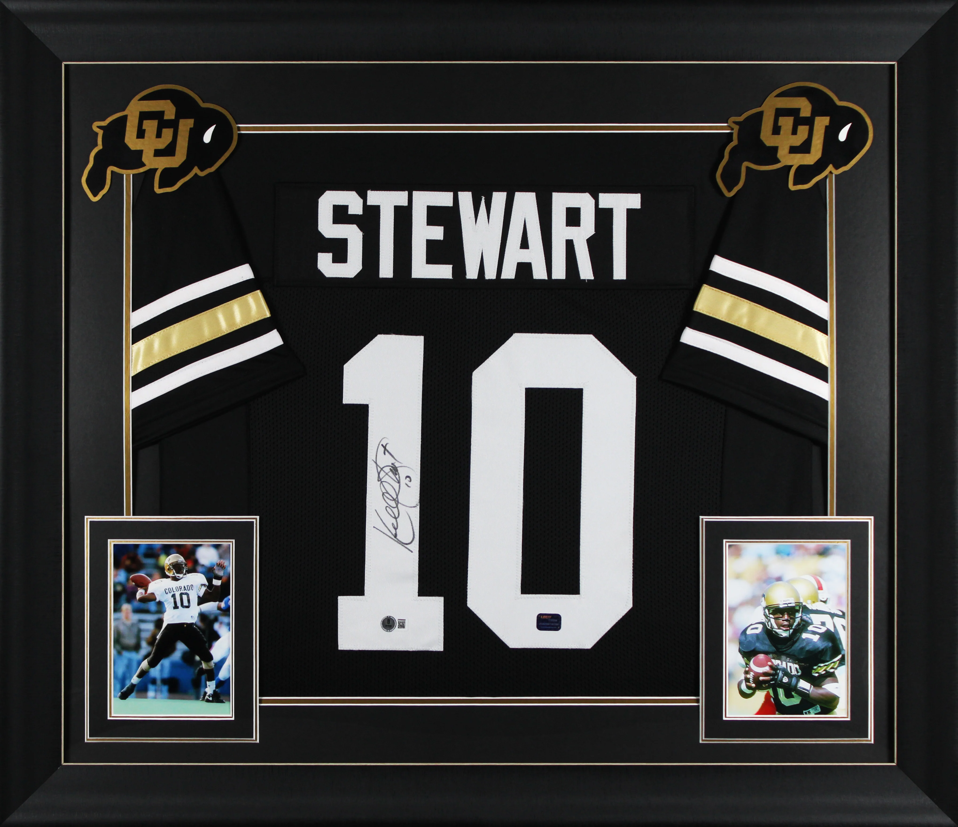 Colorado Kordell Stewart Signed Black Pro Style Framed Jersey BAS Witnessed - Image 2