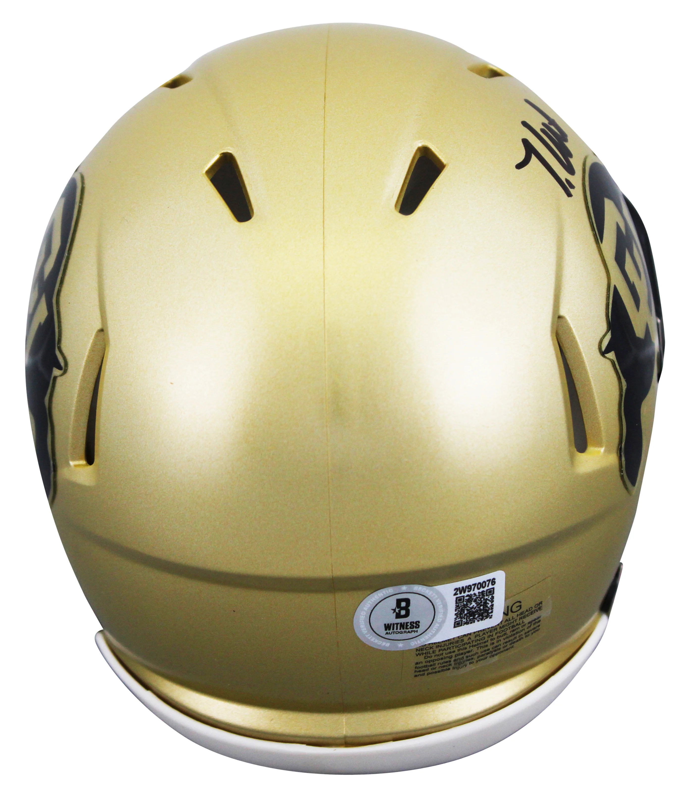 Colorado Travis Hunter "24 Heisman" Signed Speed Mini Helmet BAS Witnessed - Image 3