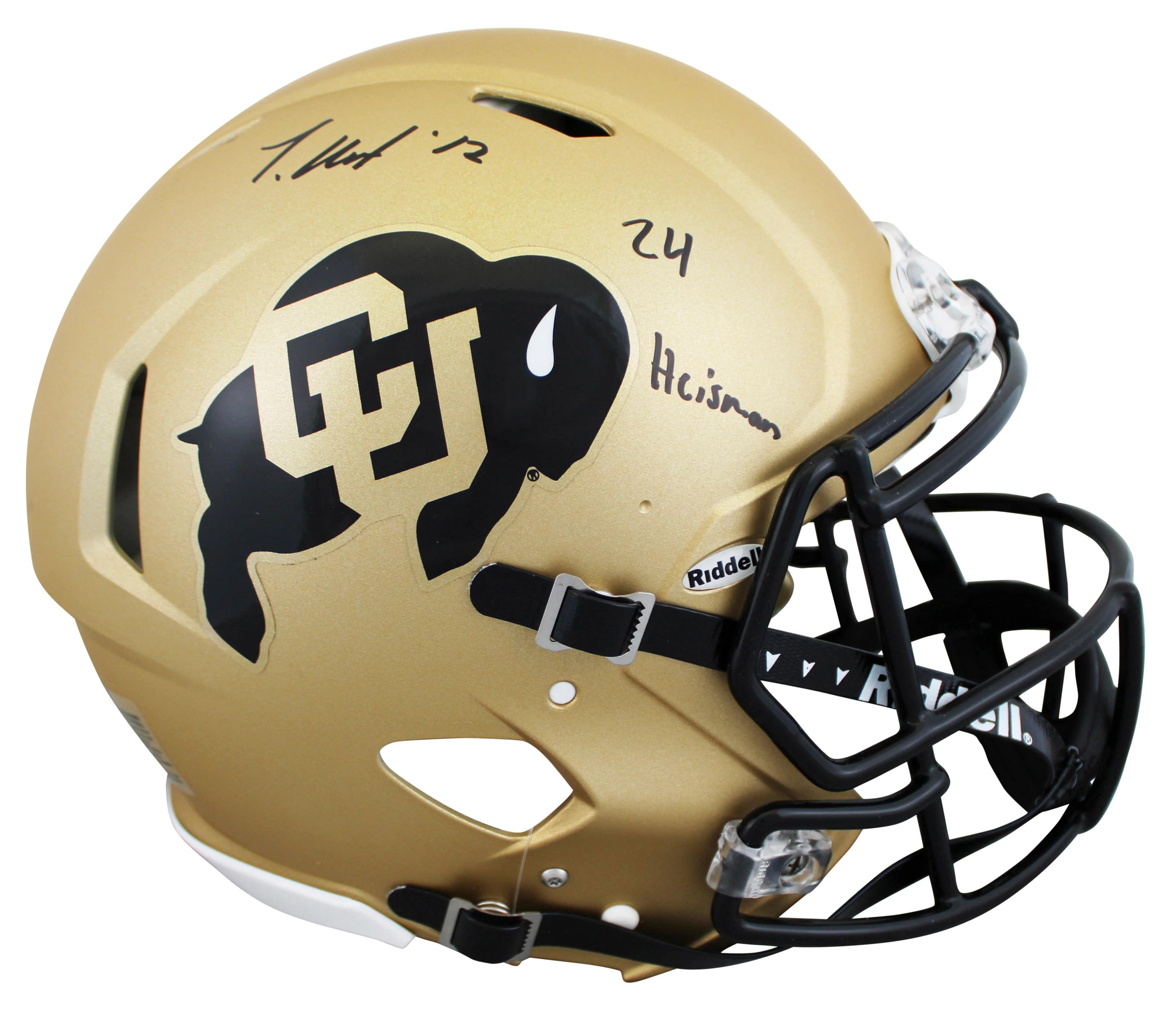 Colorado Travis Hunter "24 HT" Signed Full Size Speed Proline Helmet BAS Witness - Image 2