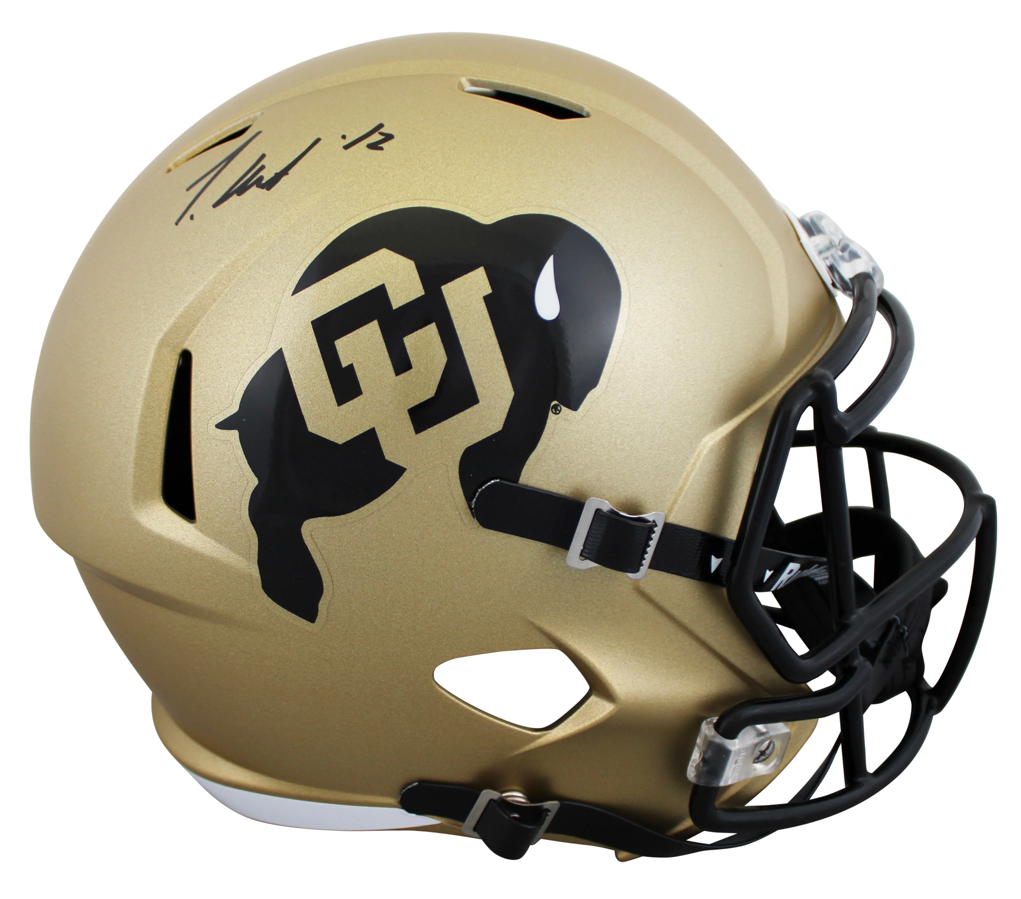 Colorado Travis Hunter Authentic Signed Full Size Speed Rep Helmet BAS Witnessed - Image 2