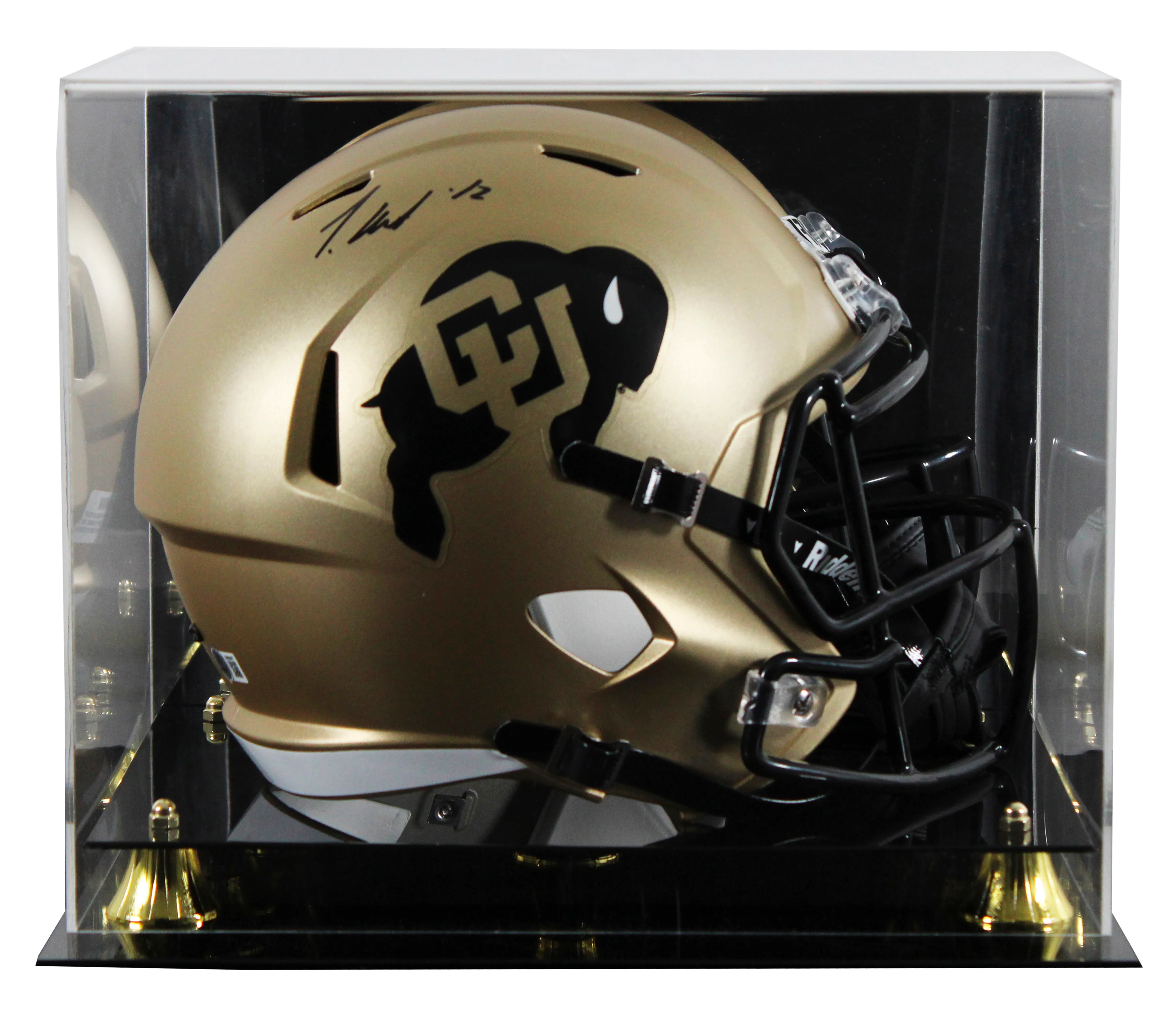 Colorado Travis Hunter Signed Full Size Speed Rep Helmet W/ Case BAS Witnessed - Image 2