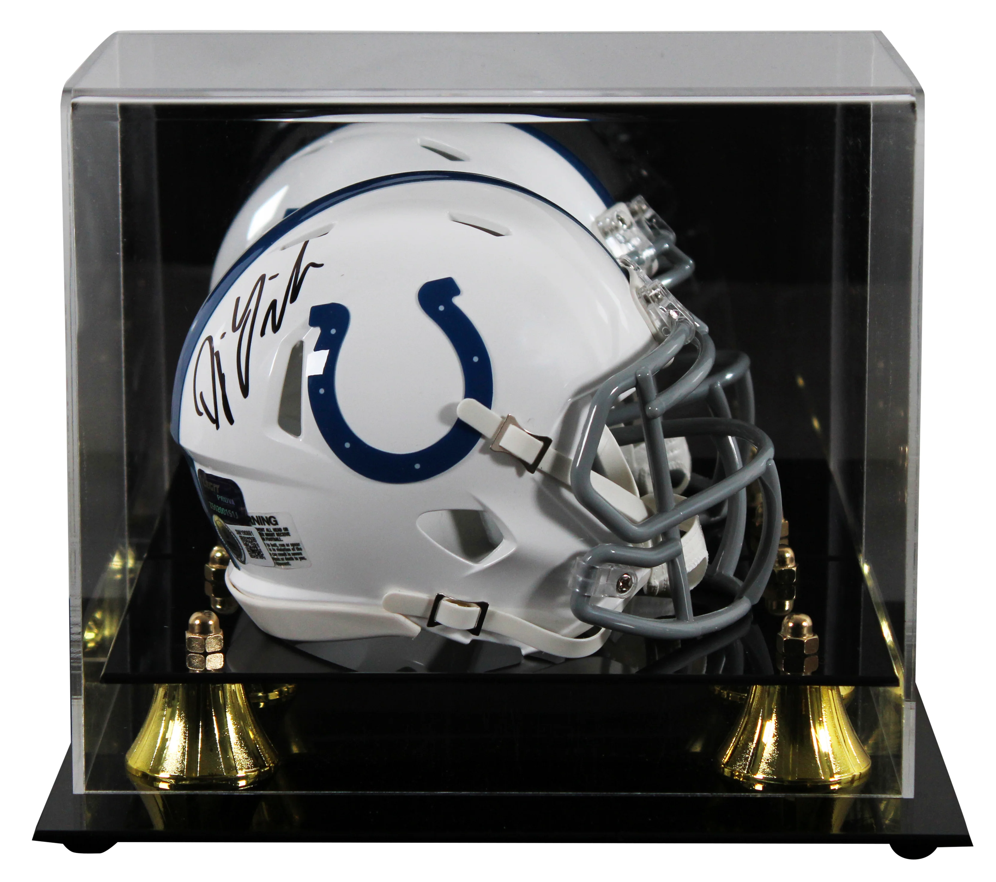 Colts D.J. Giddens Authentic Signed Speed Mini Helmet W/ Case BAS Witnessed - Image 2
