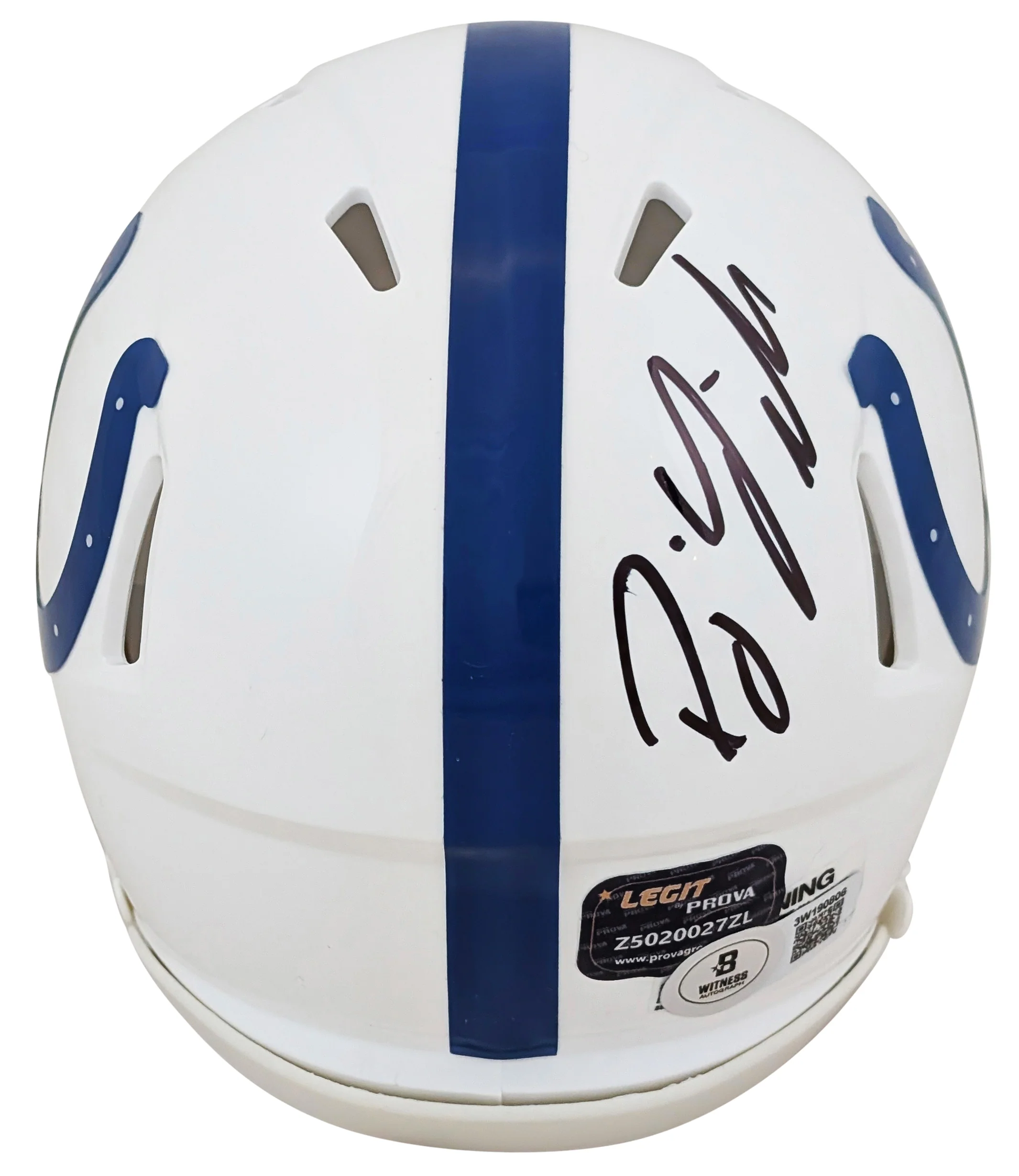 Colts D.J. Giddens Authentic Signed Speed Mini Helmet W/ Case BAS Witnessed - Image 4