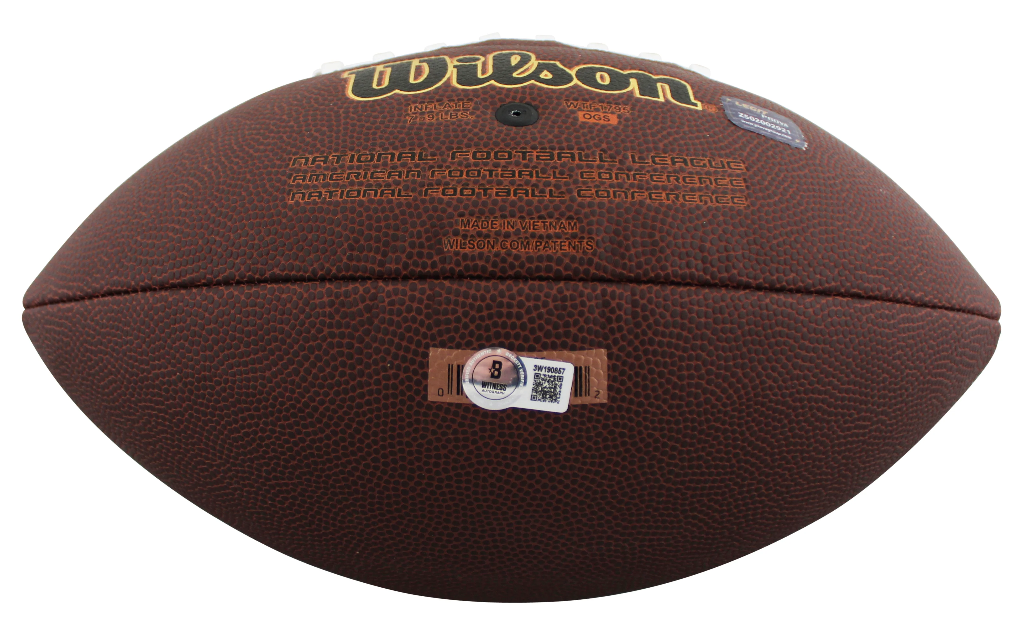 Colts D.J. Giddens Authentic Signed Wilson Super Grip Nfl Football BAS Witnessed - Image 5