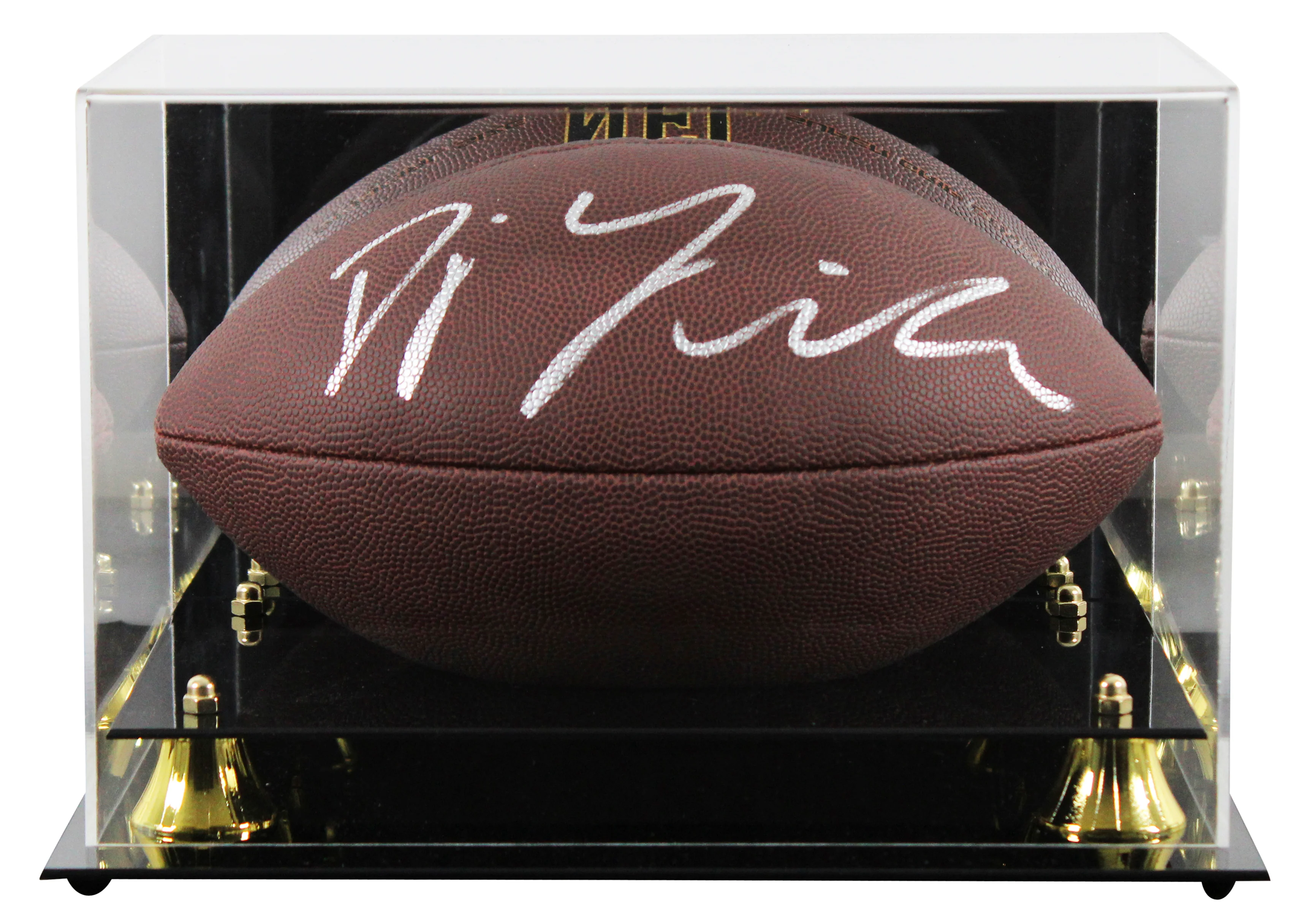 Colts D.J. Giddens Signed Wilson Super Grip Football W/ Case BAS Witnessed - Image 2