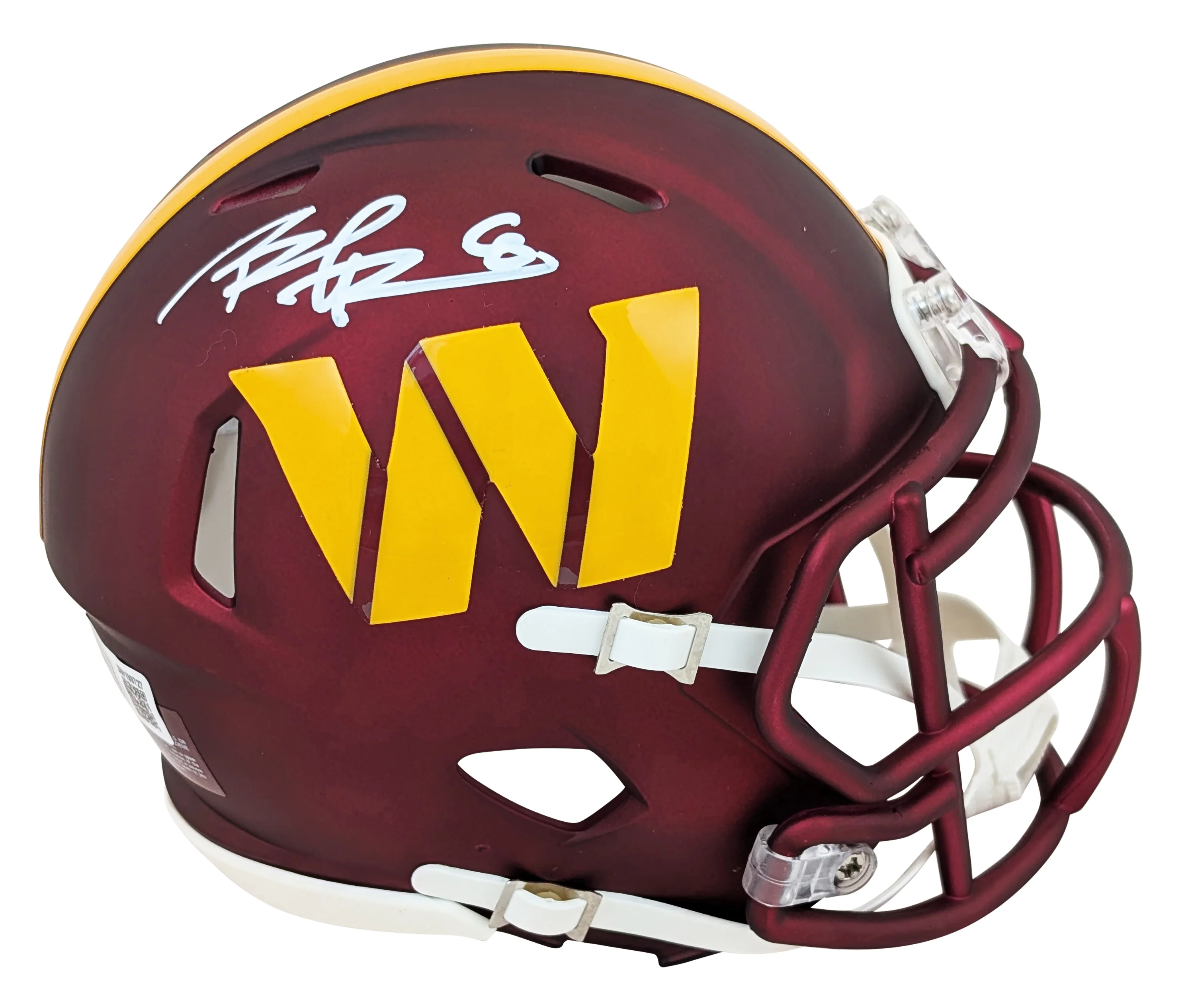 Commanders Brian Robinson Jr. Authentic Signed Speed Mini Helmet BAS Witnessed - Image 2
