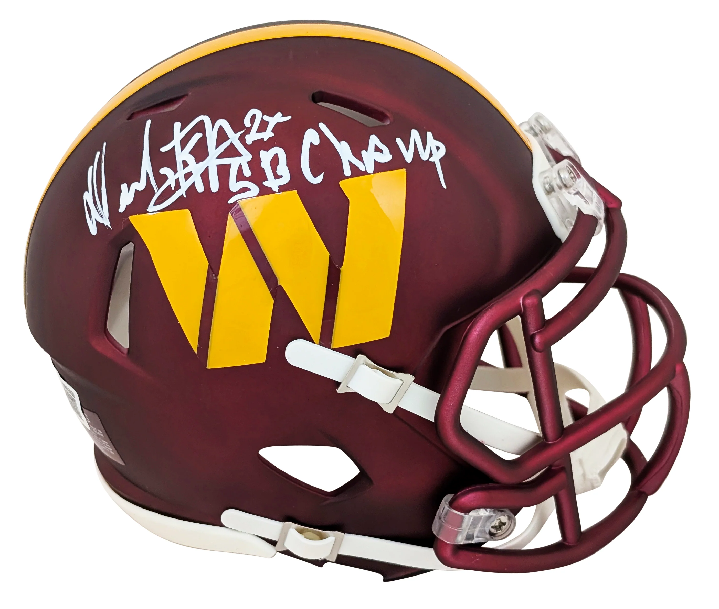 Commanders Dexter Manley "2x SB Champ" Signed Speed Mini Helmet BAS Witnessed - Image 2