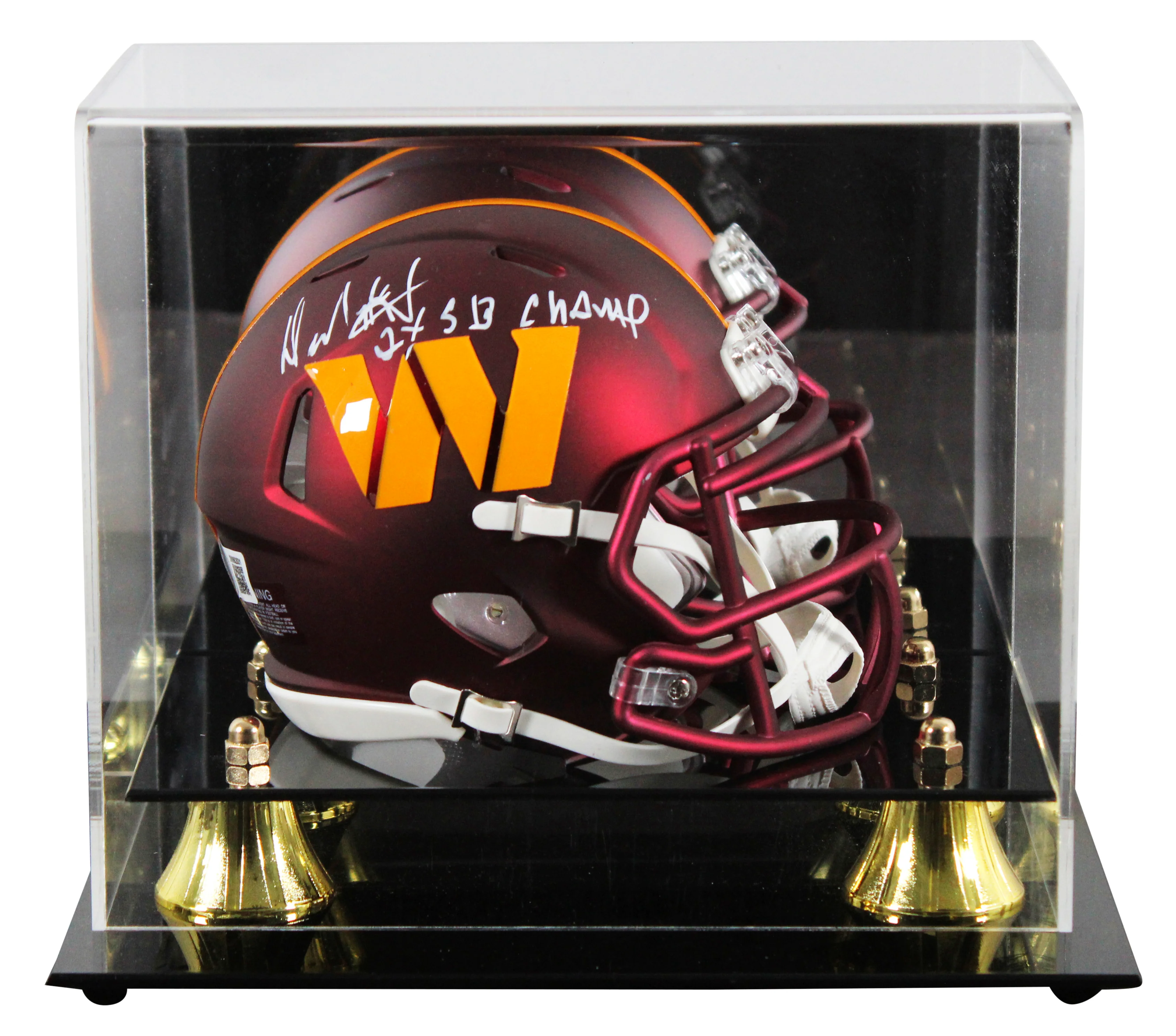 Commanders Dexter Manley "2x SB Champ" Signed Speed Mini Helmet W/ Case BAS Wit - Image 2