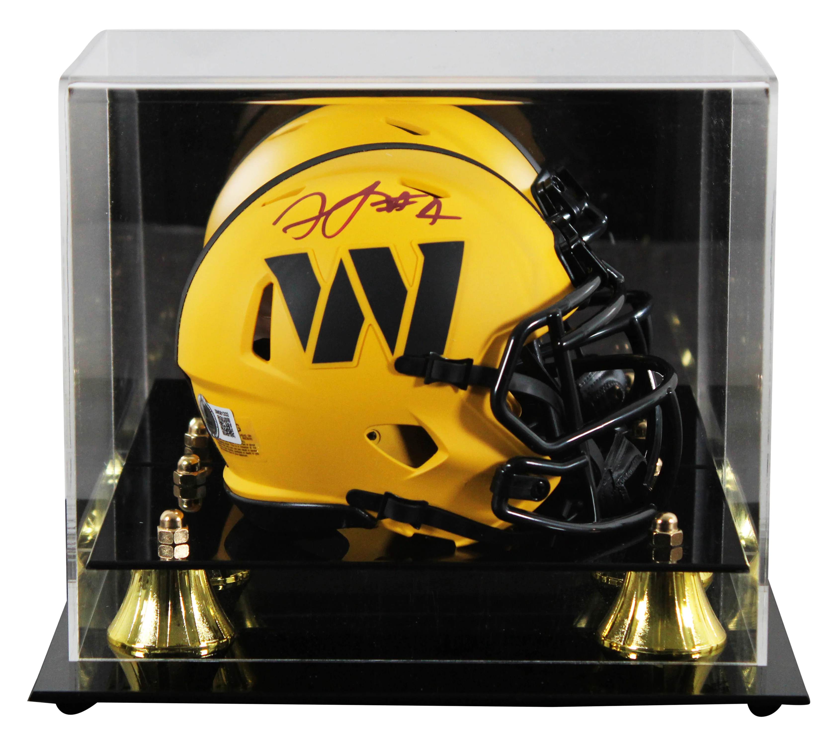 Commanders Frankie Luvu Signed Rave Speed Mini Helmet W/ Case BAS Witnessed - Image 2