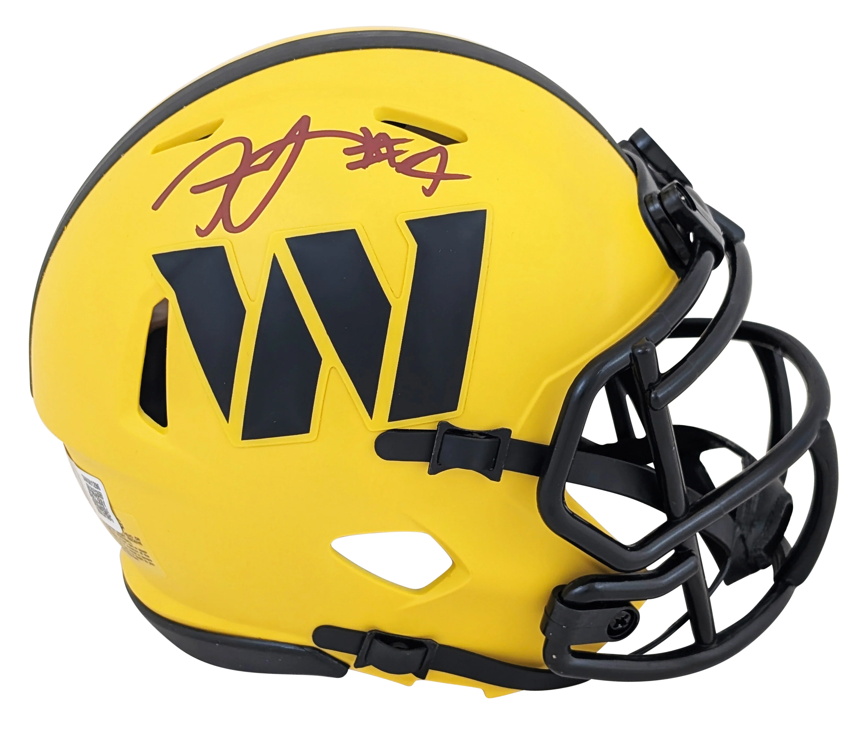Commanders Frankie Luvu Signed Rave Speed Mini Helmet W/ Case BAS Witnessed - Image 3