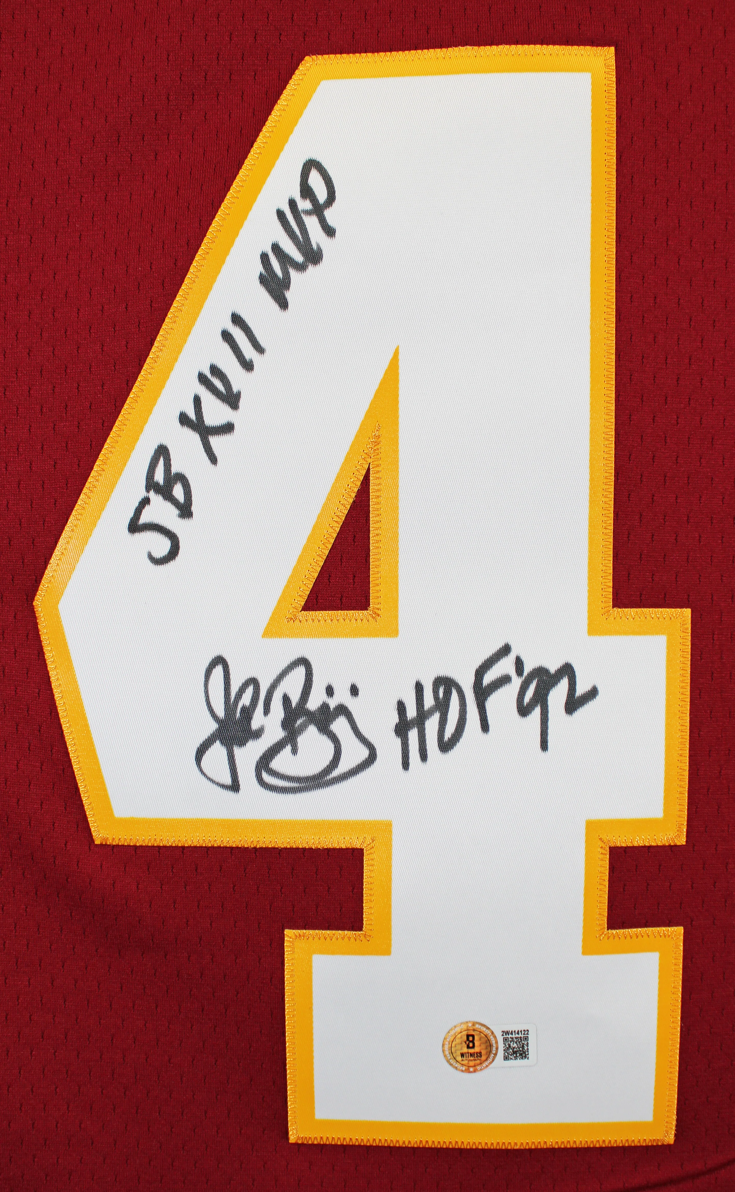 Commanders John Riggins "4x Insc" Signed 1982 Maroon M&N Jersey BAS Witnessed - Image 3